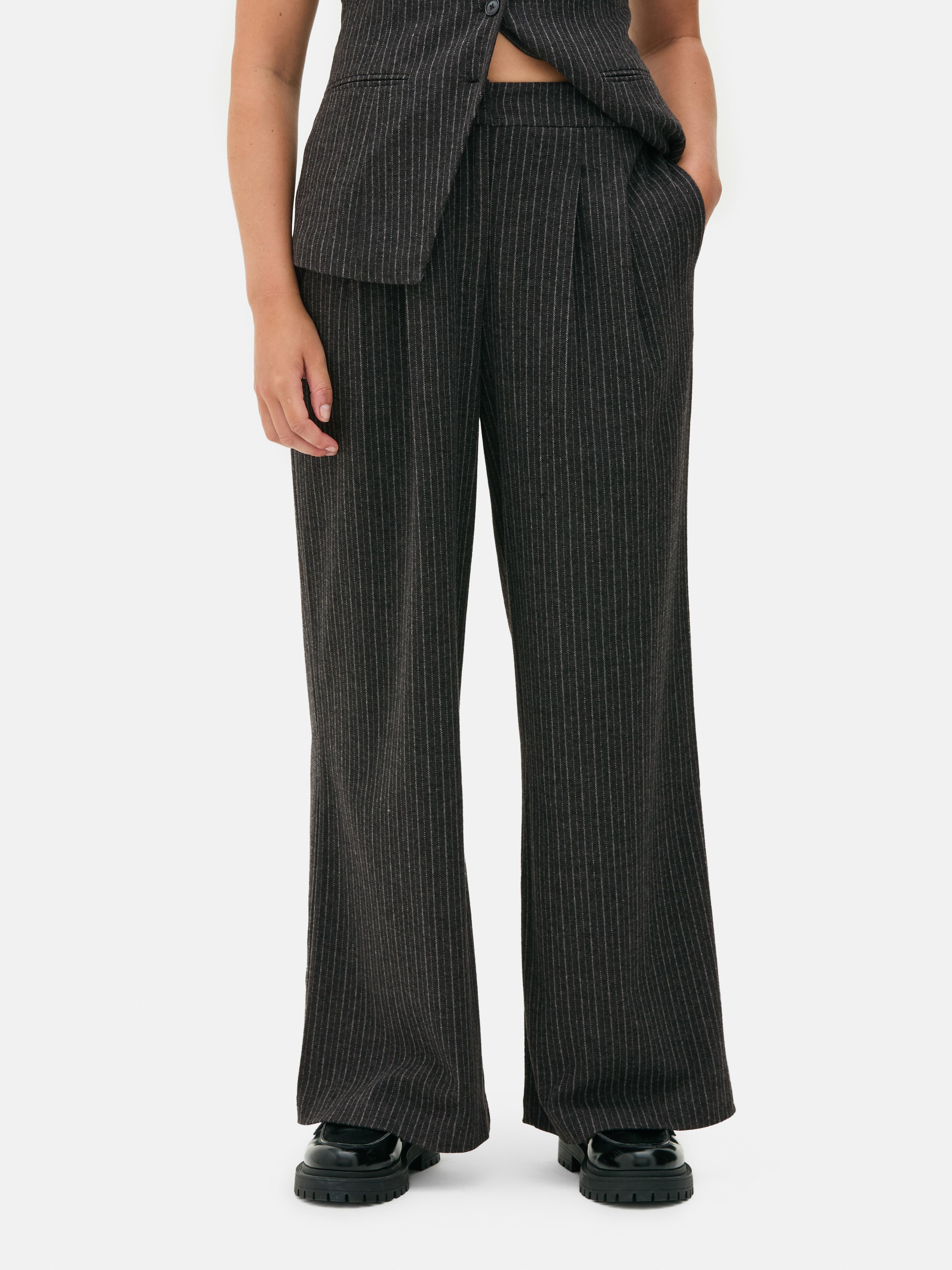 Pinstripe Wide Leg Pants