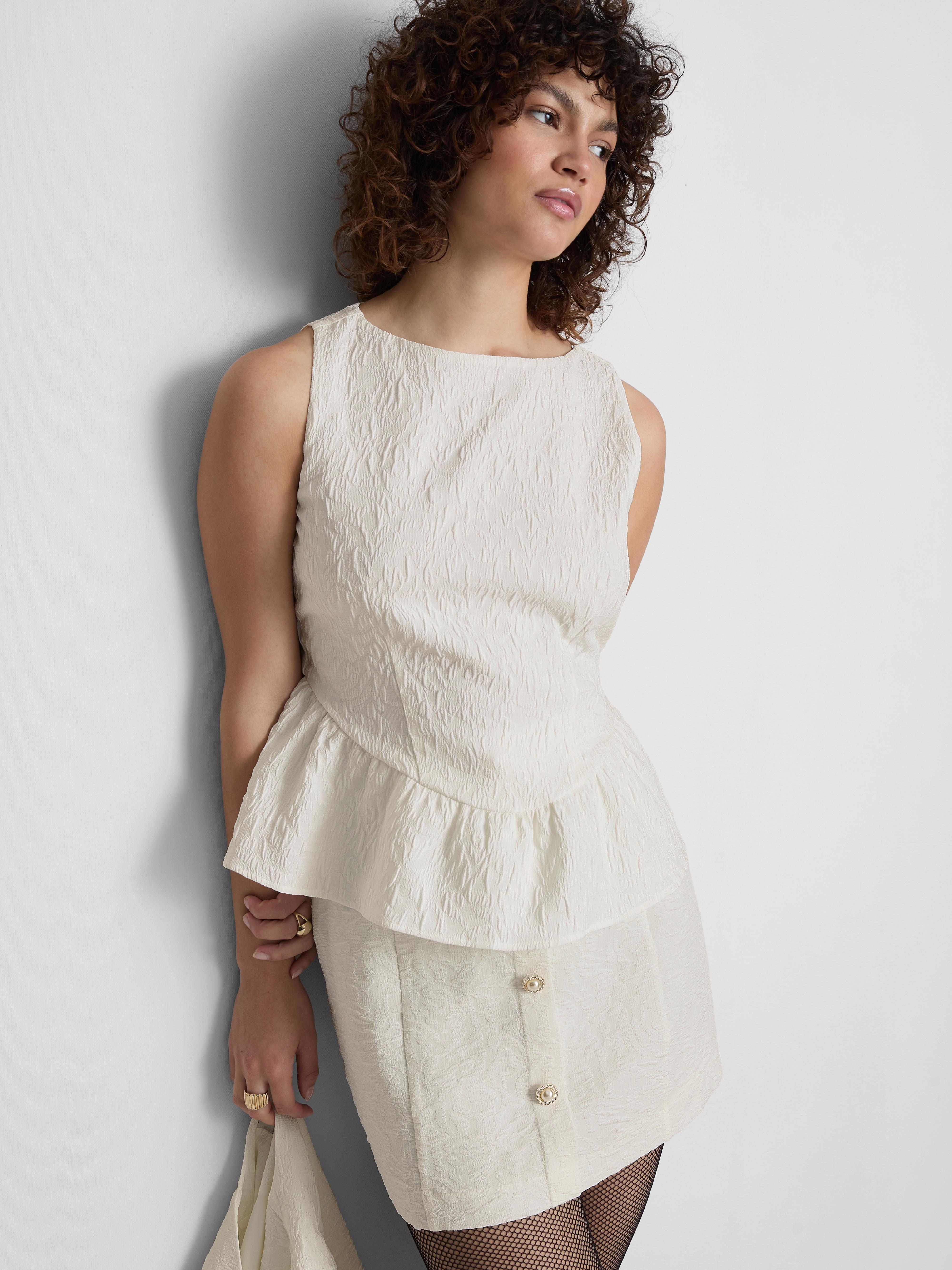 Textured Corset Peplum Top