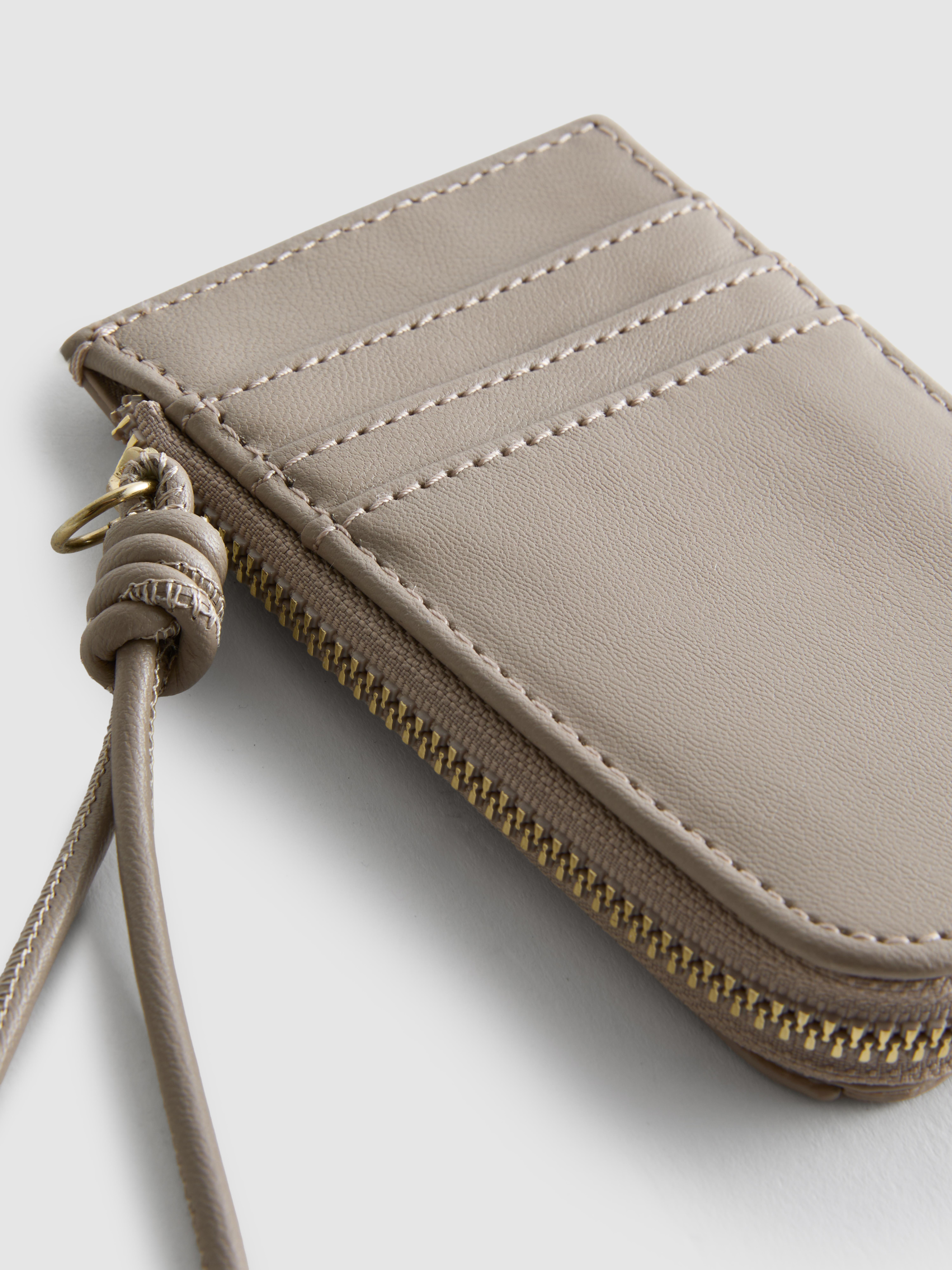 Faux Leather Initial Card Holder Purse