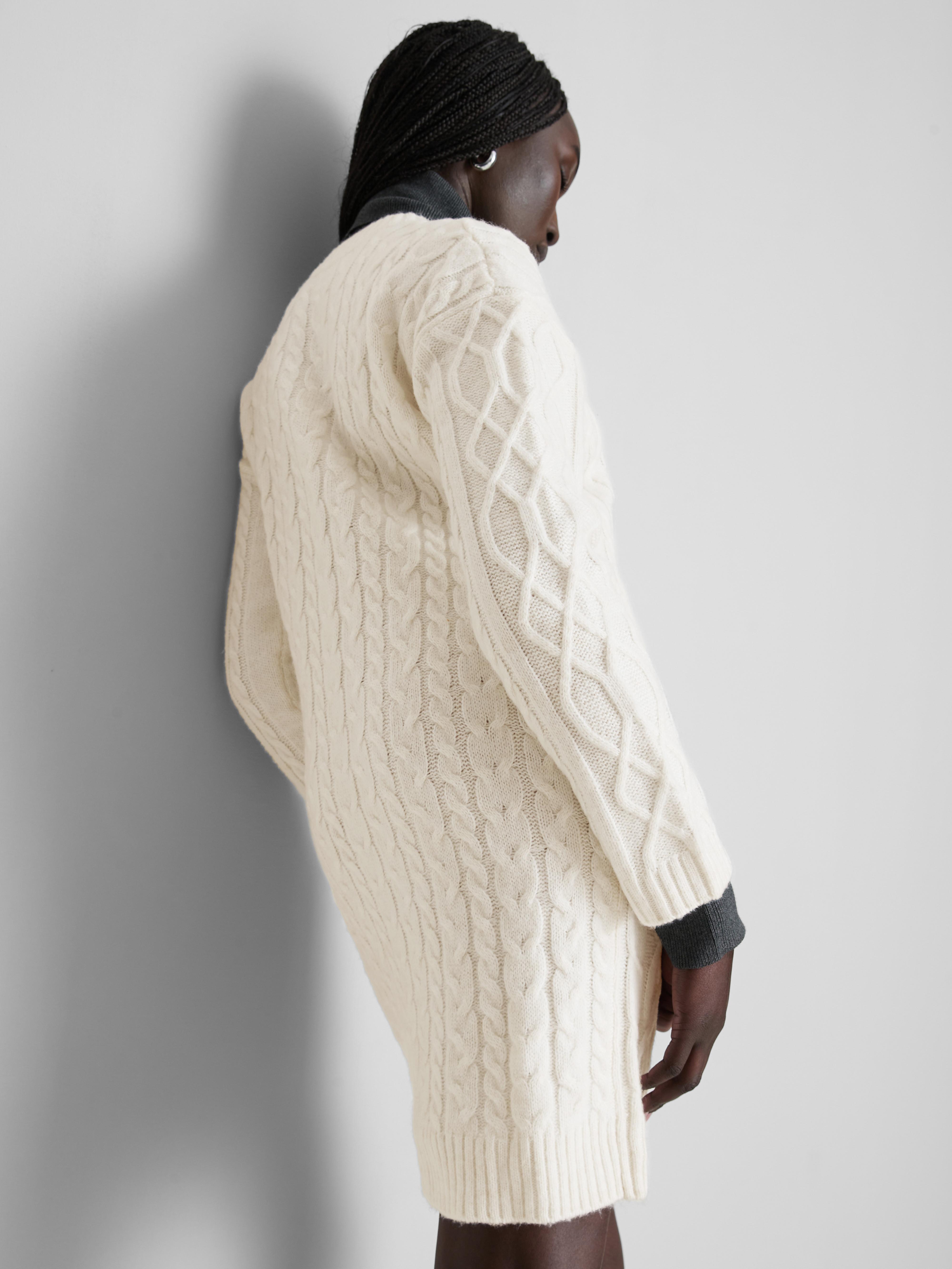 Cable Knit Mini Sweater Dress