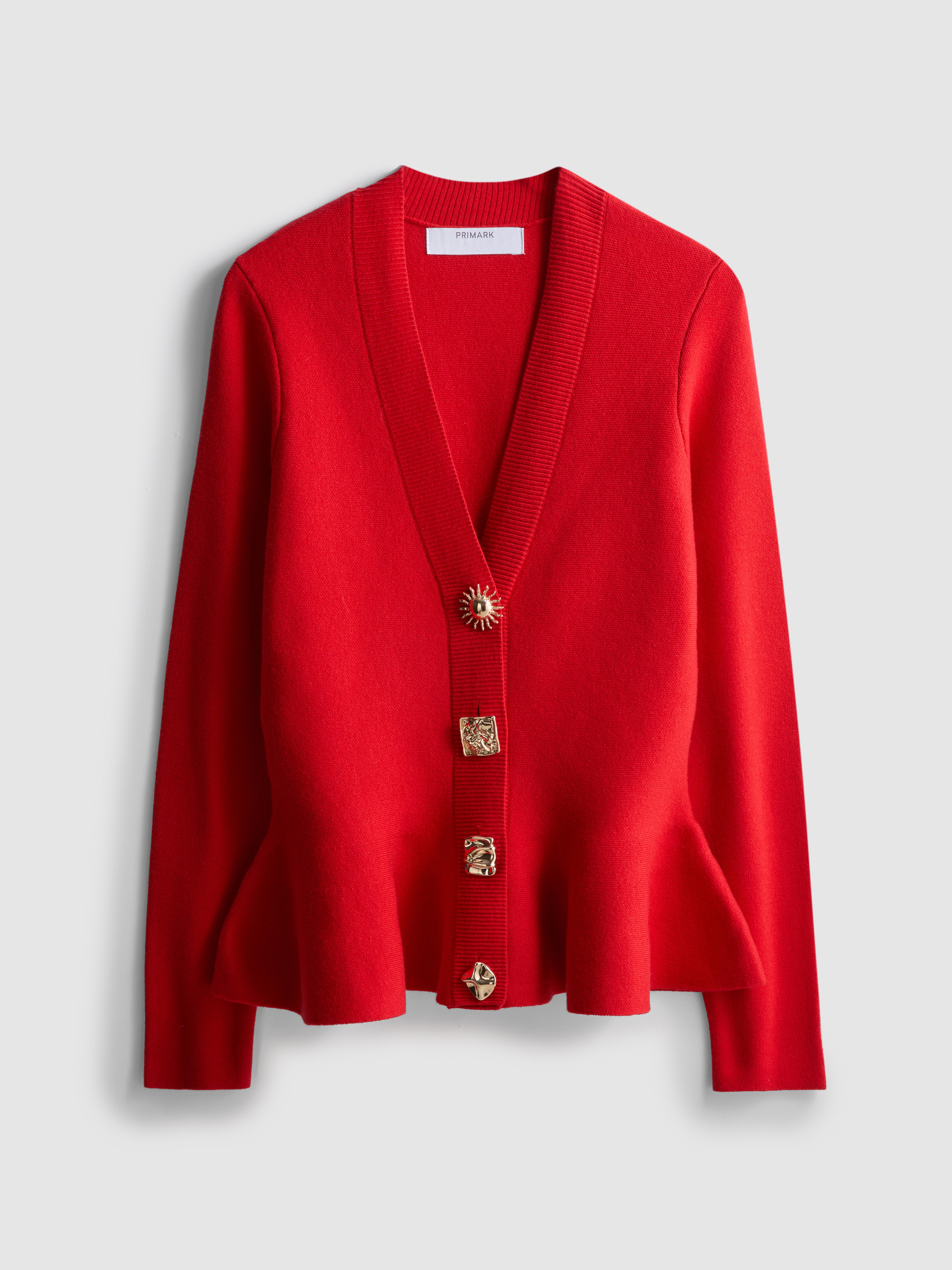 Peplum V-Neck Cardigan