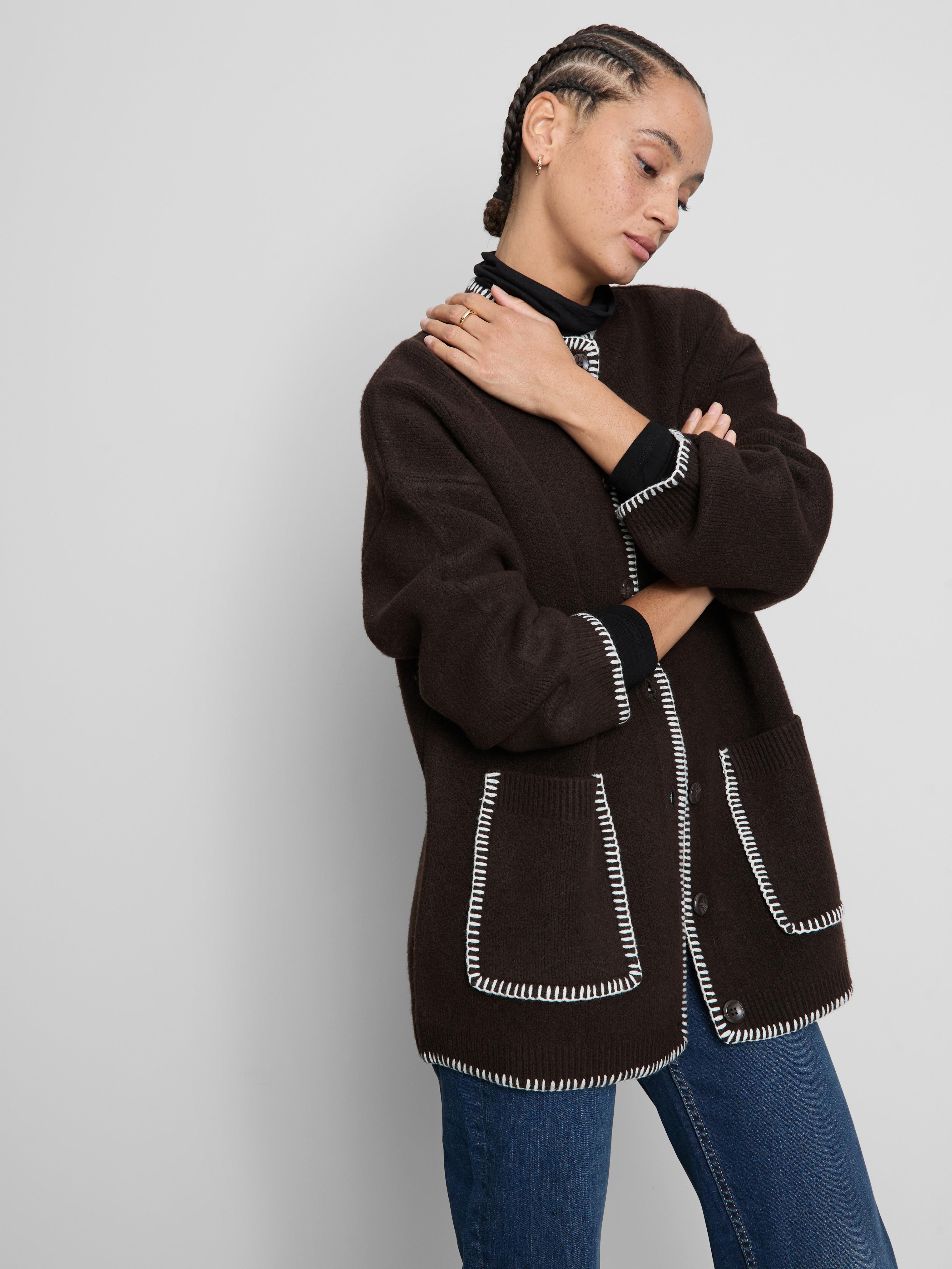 MAJOR FIND | Paula Echevarría Contrast Stitch Cardigan