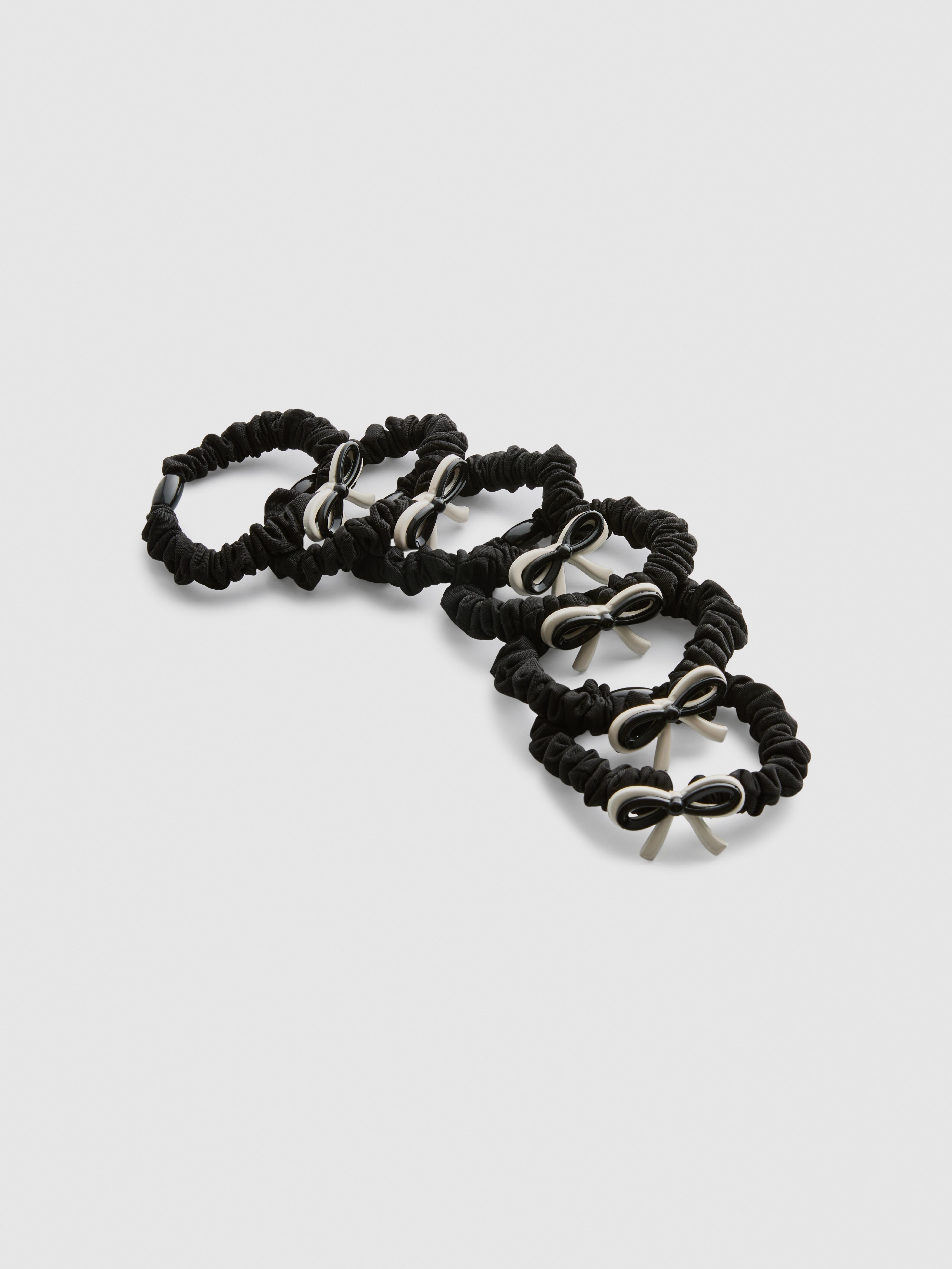 6pk Bow Charm Hair Scrunchies