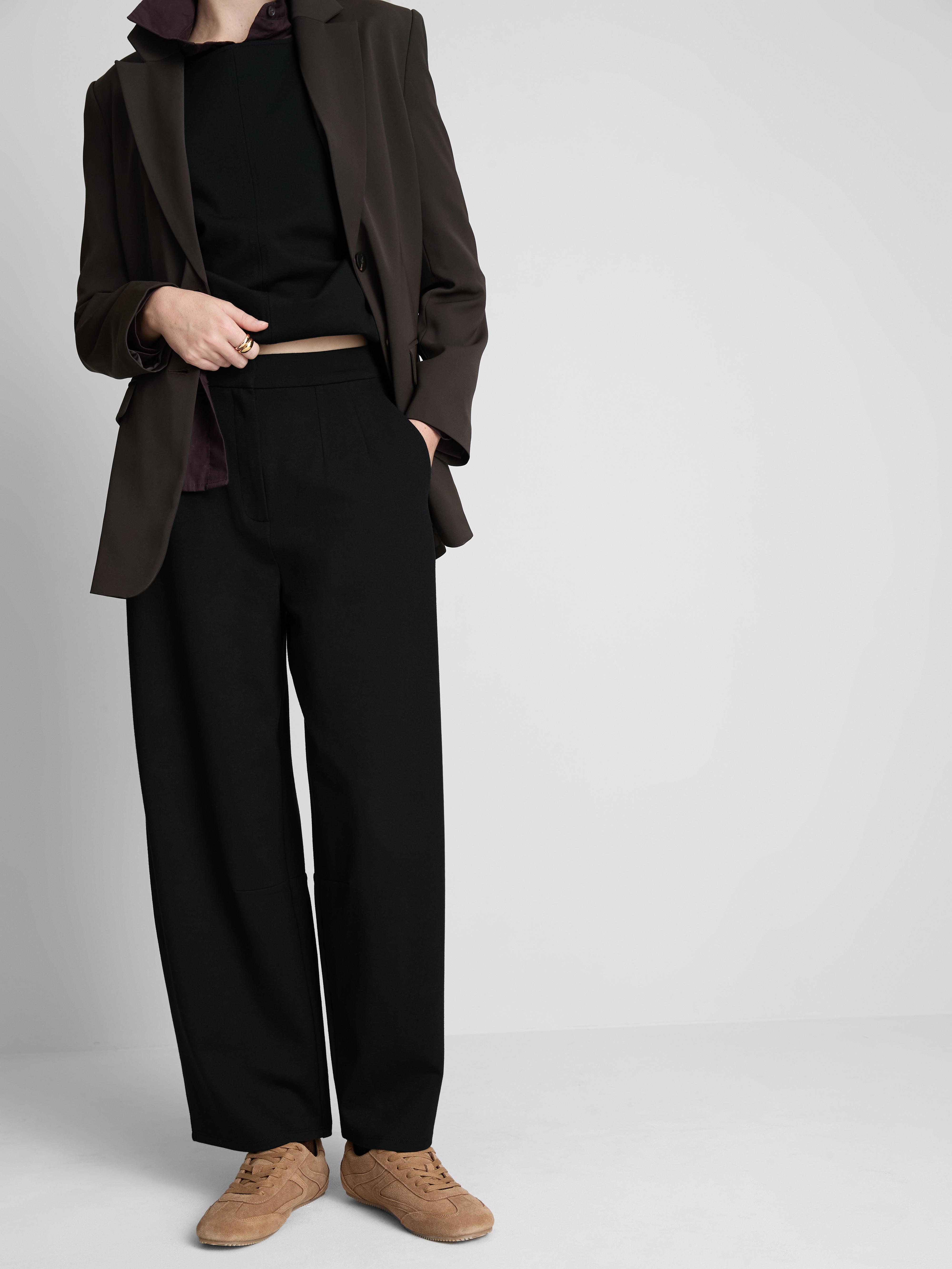 Barrel Leg Ponte Pants
