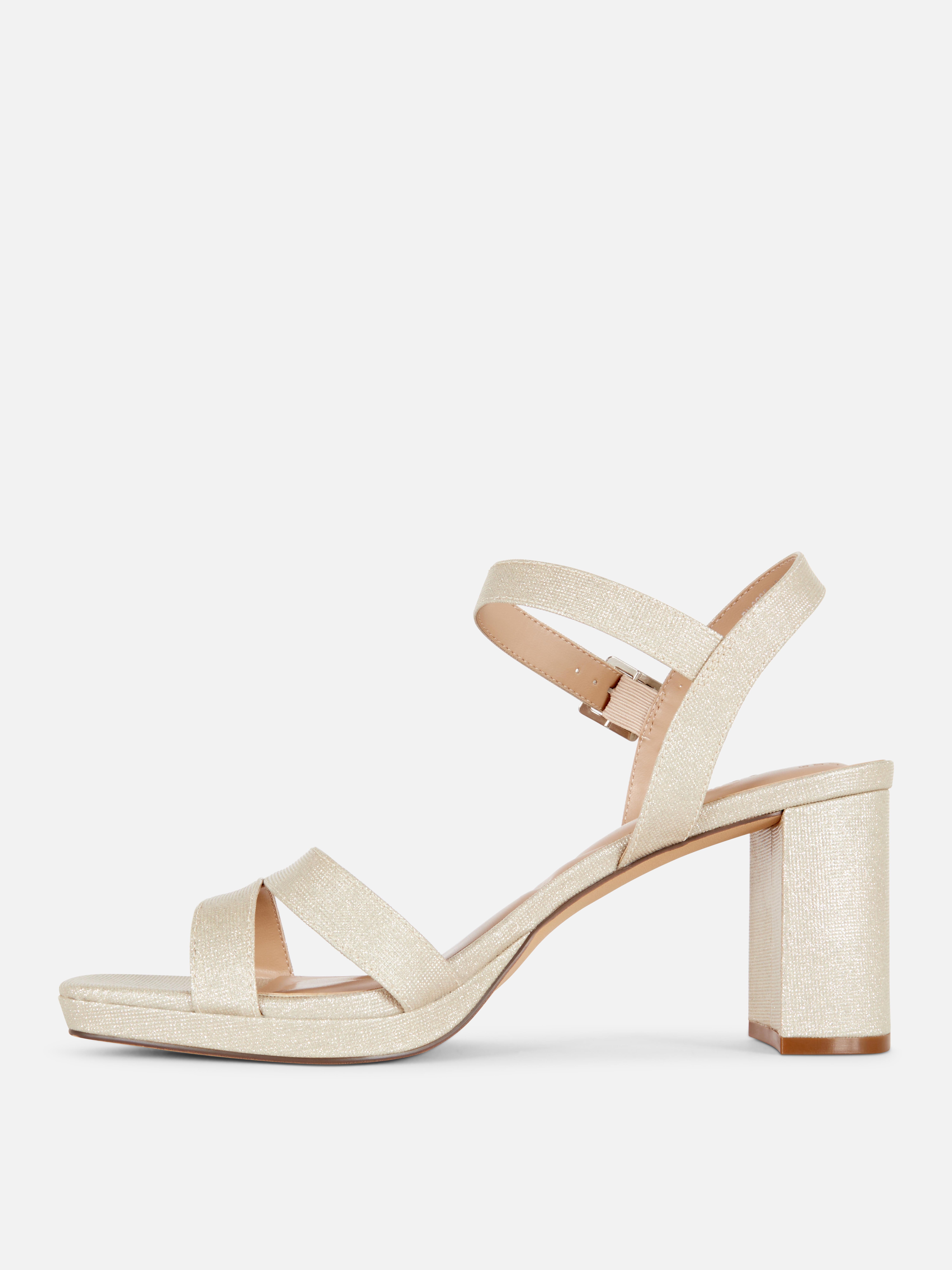 Glitter Strappy Heeled Sandals