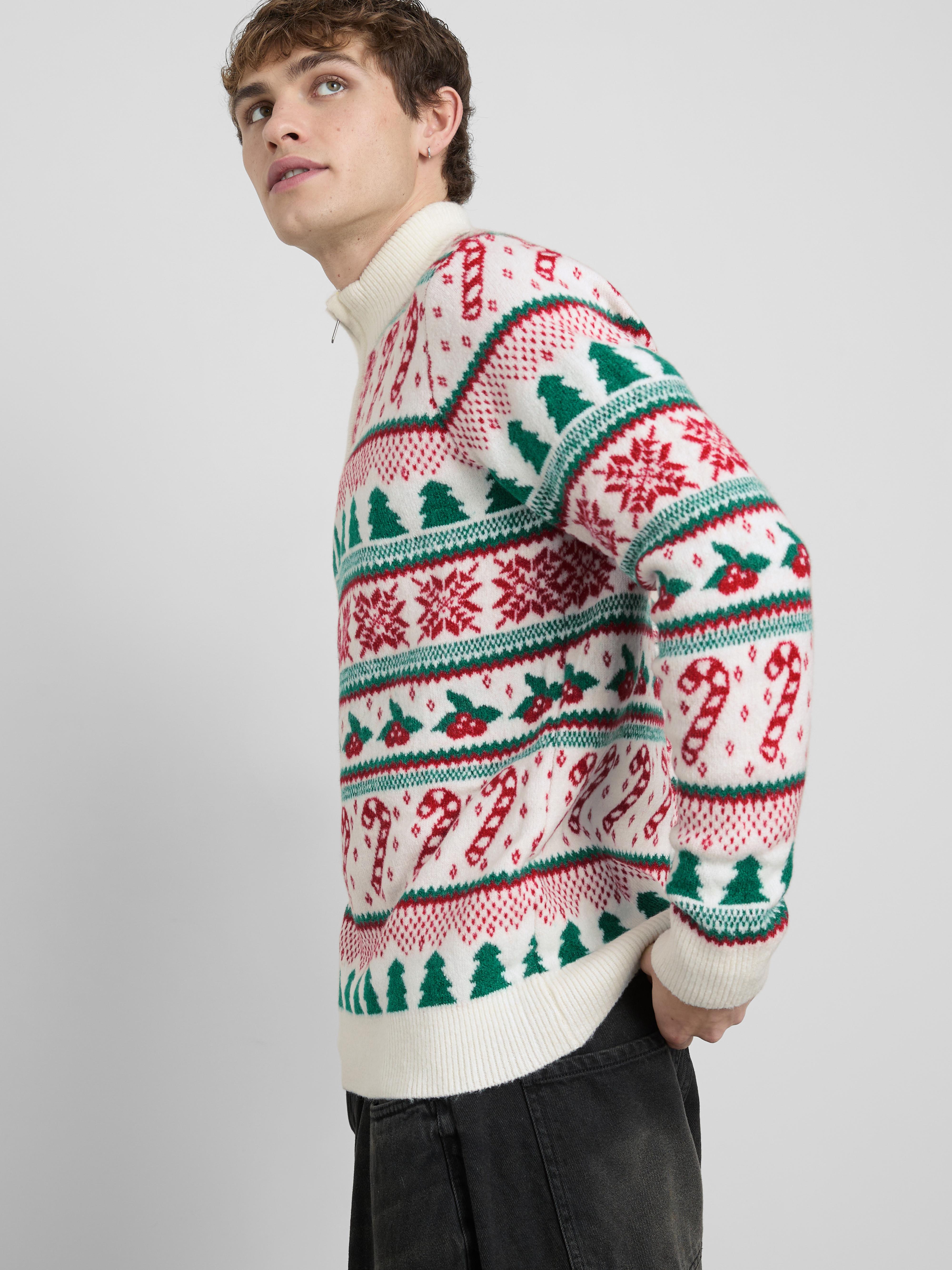 Men's Candy Cane Fair Isle Family Christmas Sweater