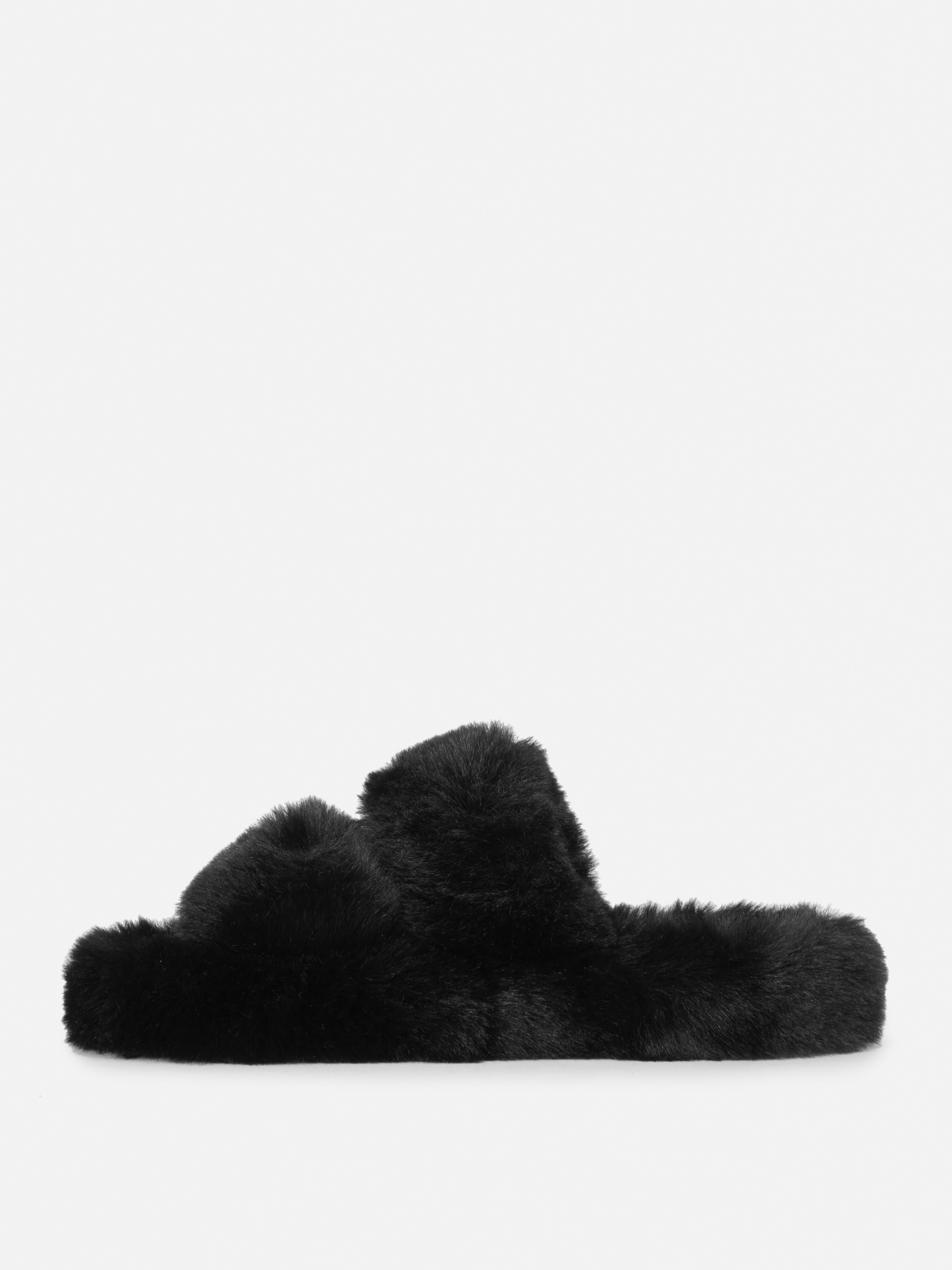 Fluffy Double Strap Slippers