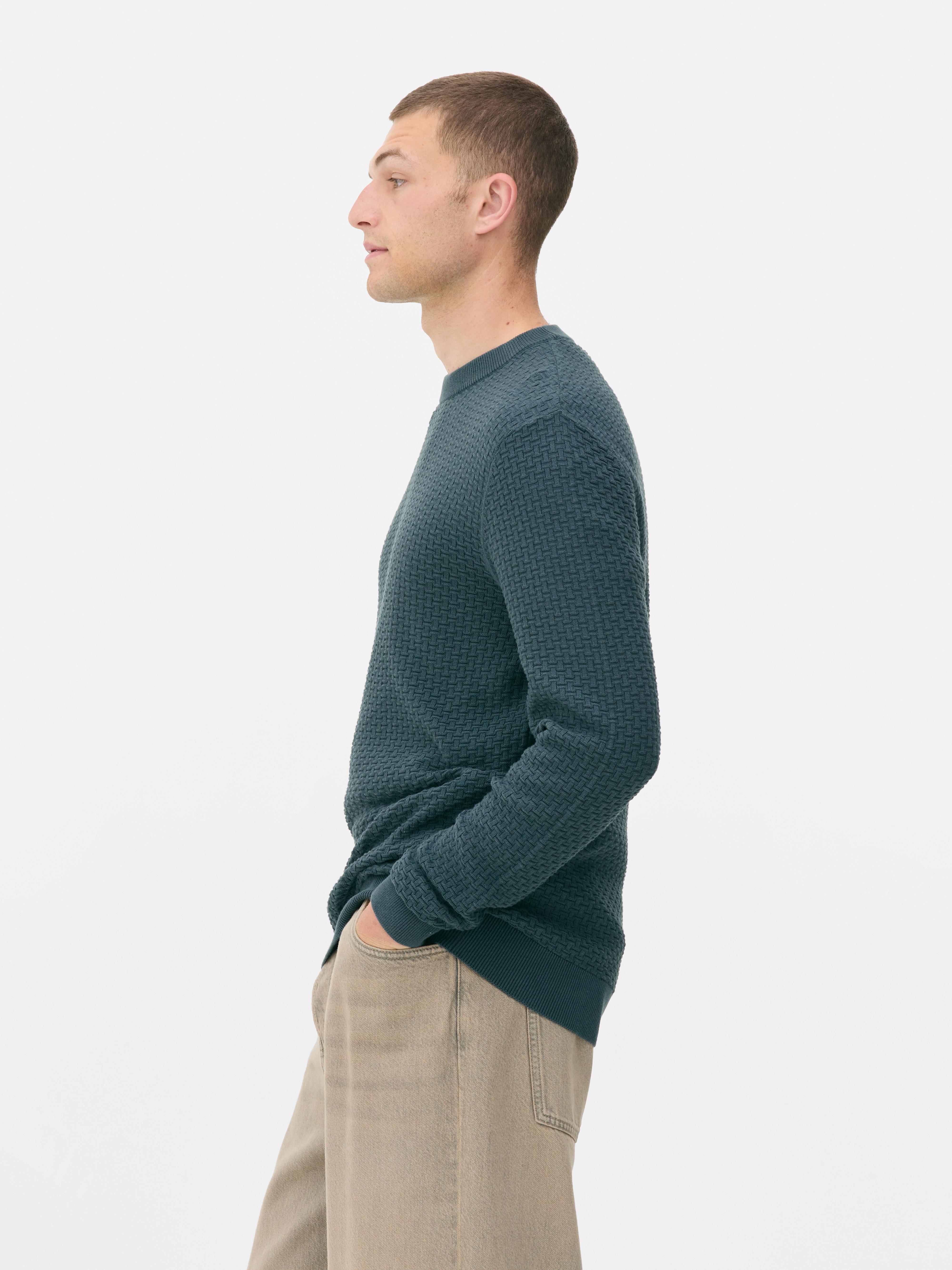 Textured Crew Neck Sweater
