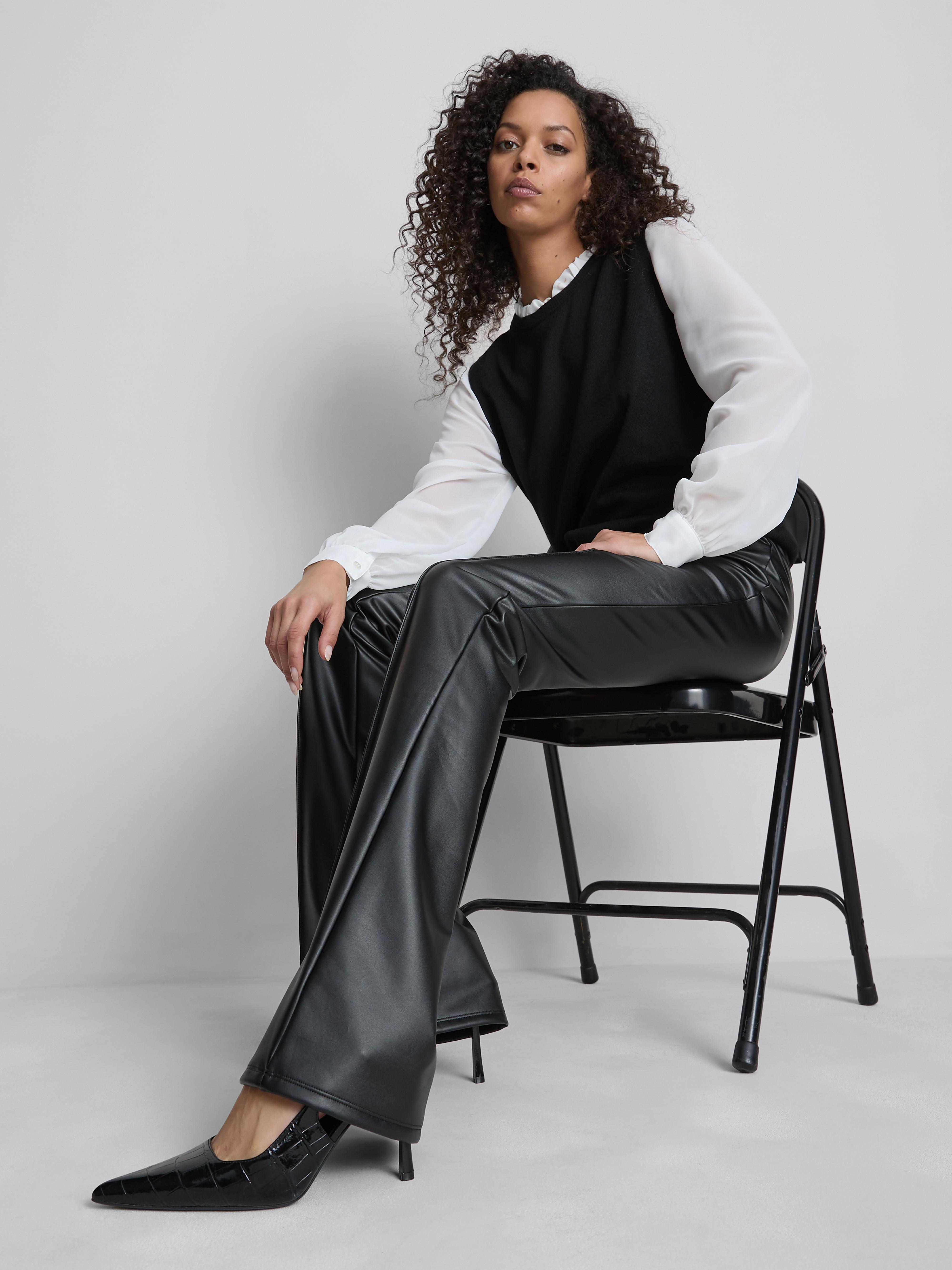 Faux Leather Flared Leggings