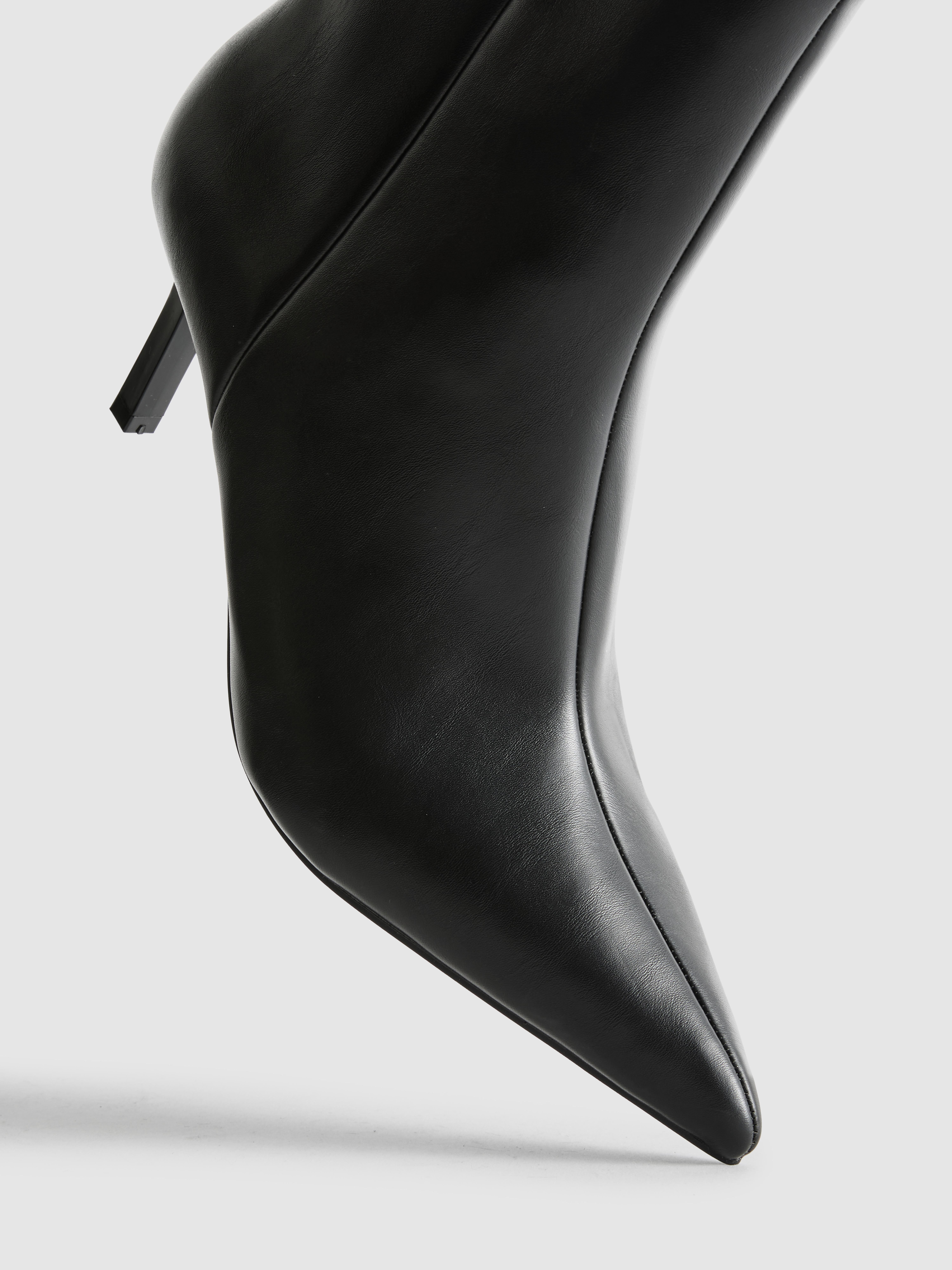 Paula Echevarría Faux Leather Kitten Heel Ankle Boots