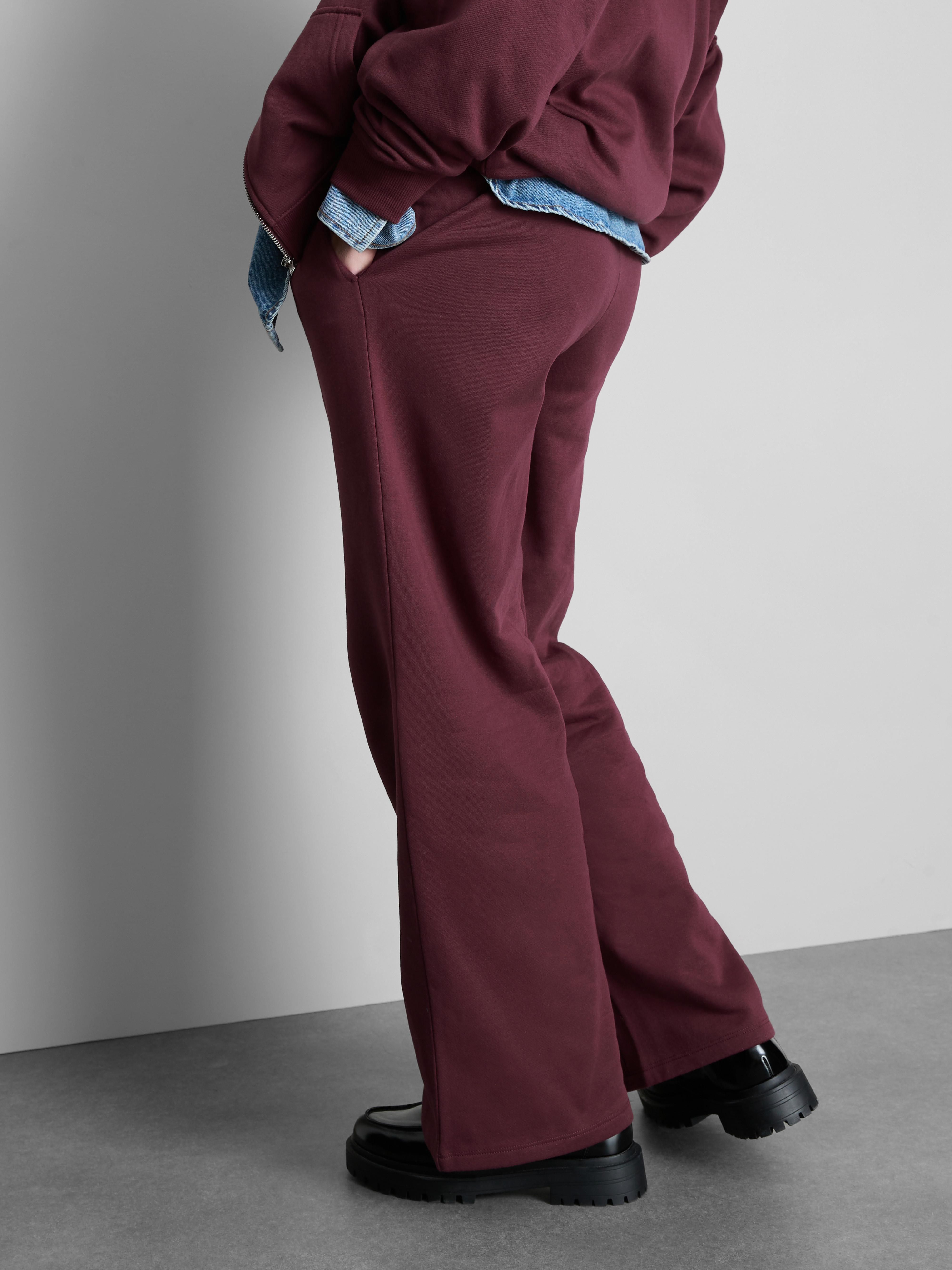 Cotton Blend Wide Leg Sweatpants