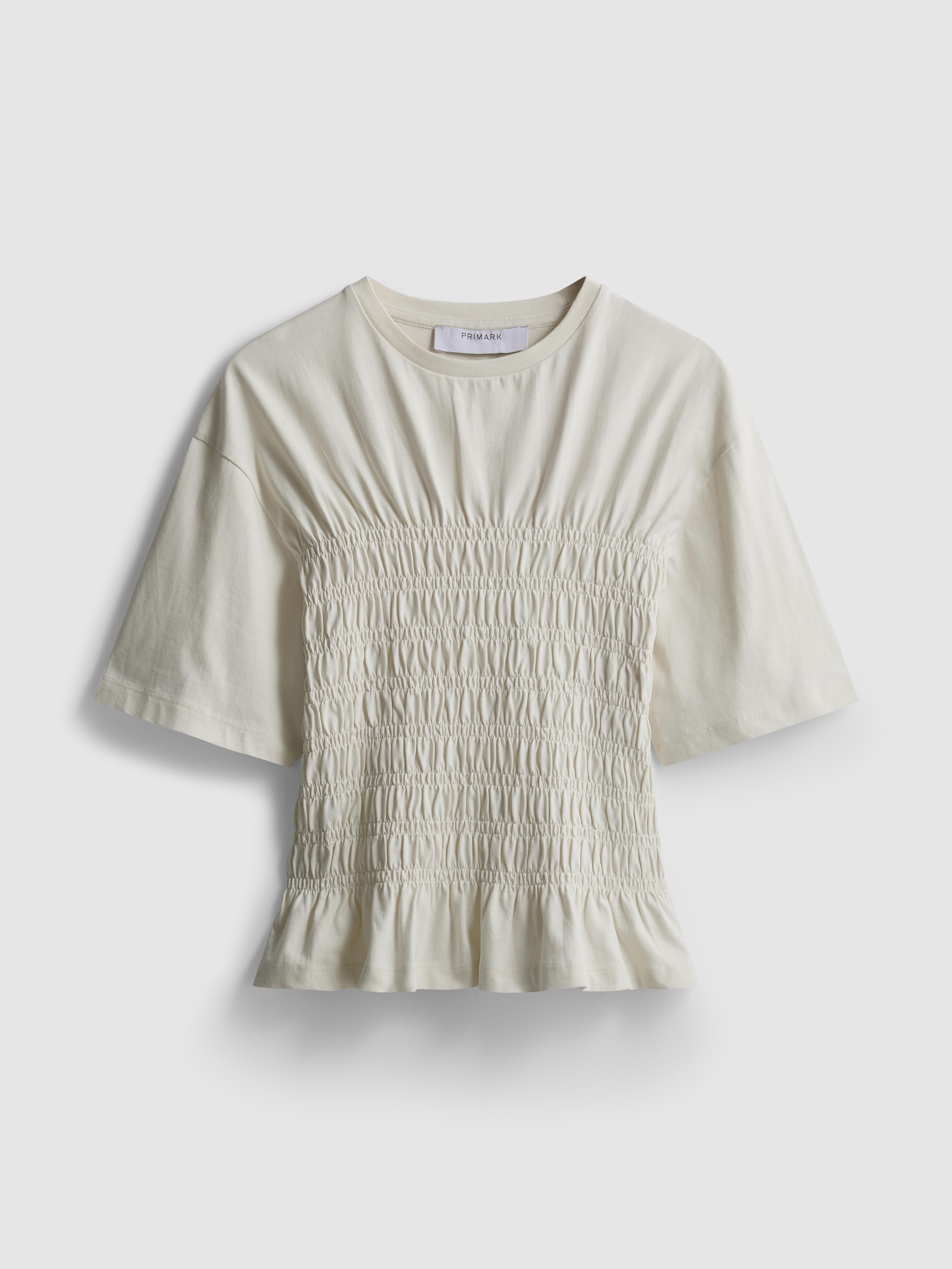 Cotton Shirred Bodice Tee