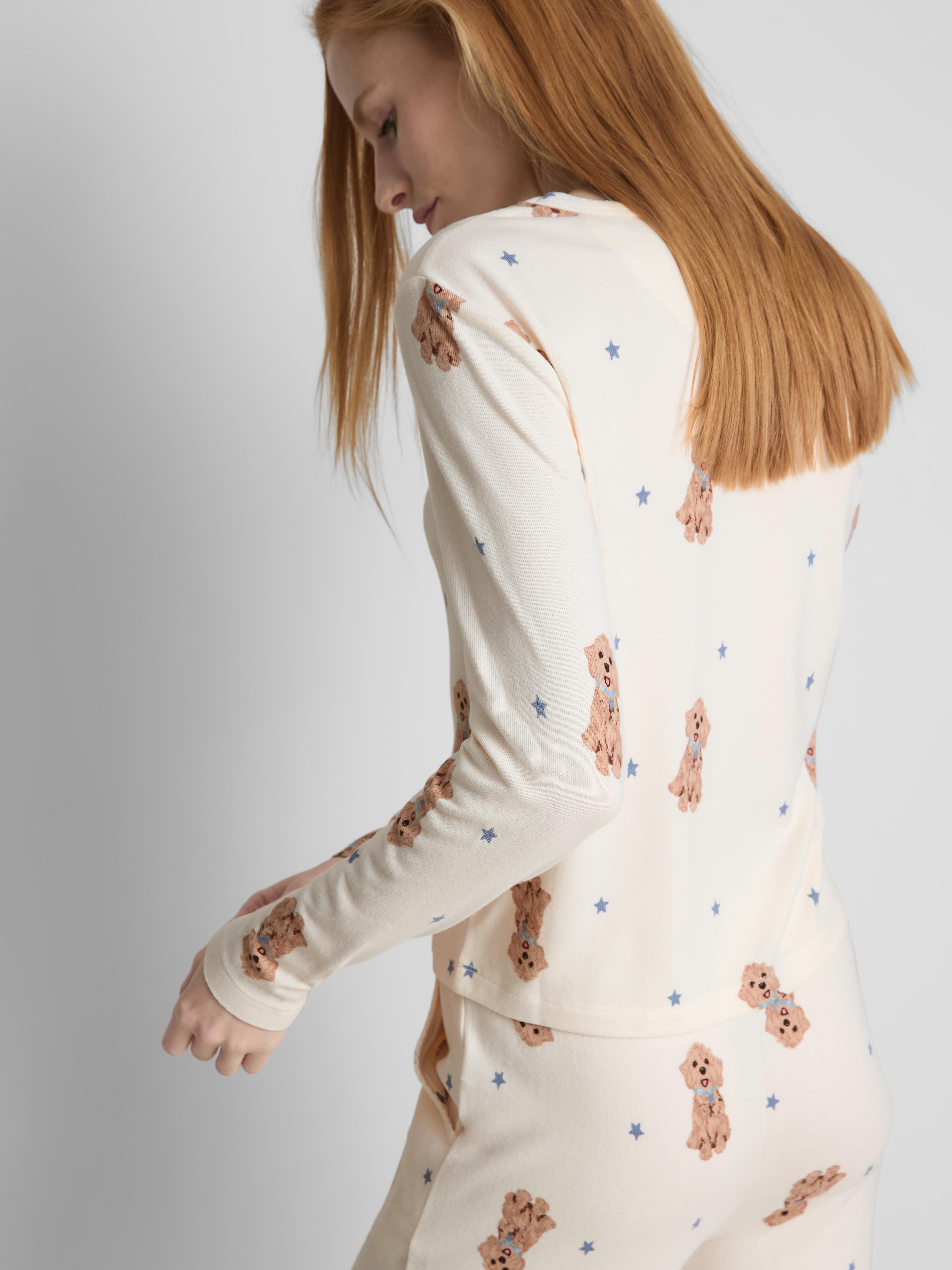 Cozy Dog Print Pajama Top