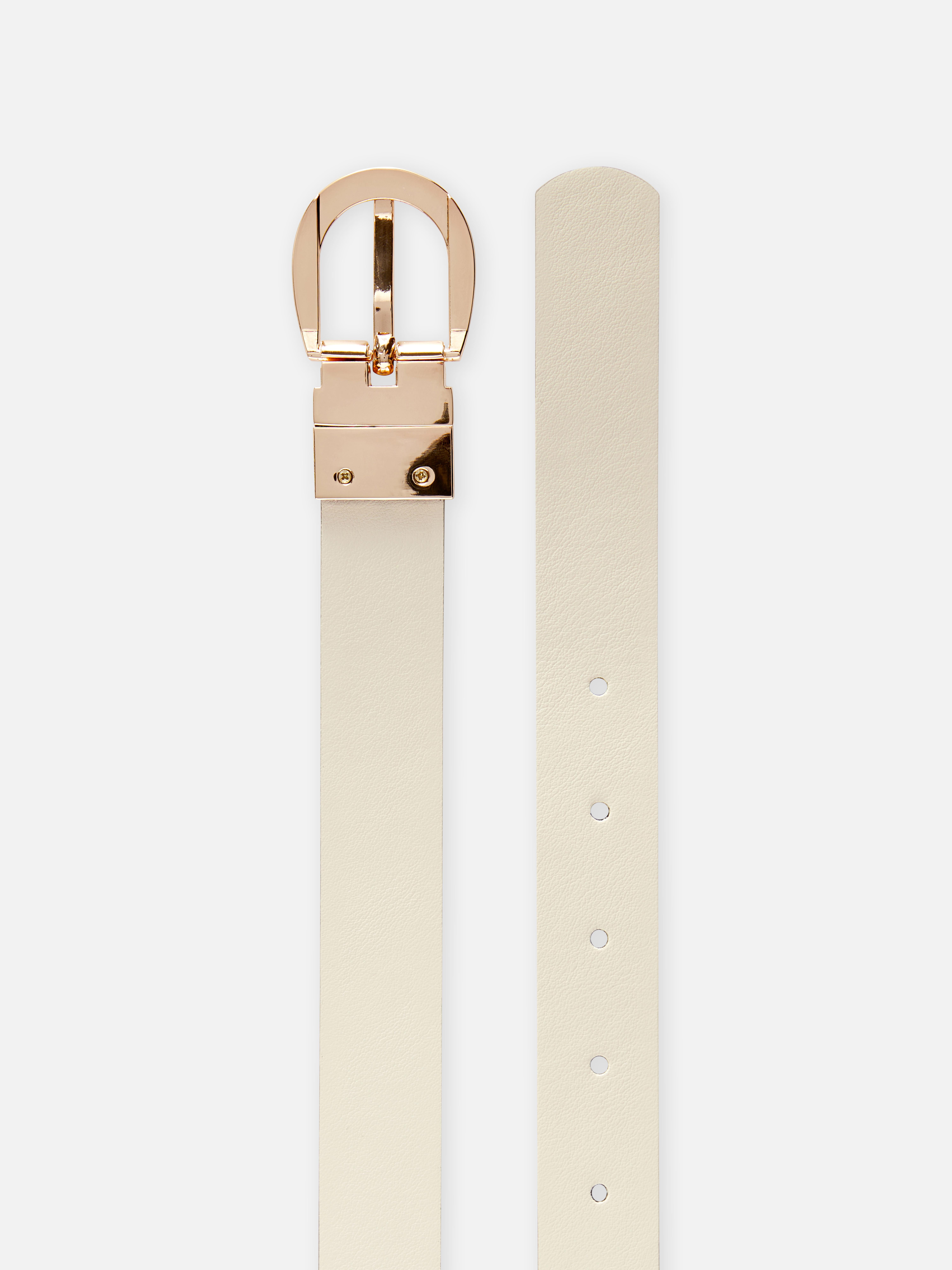 Reversible Curved-Buckle Belt