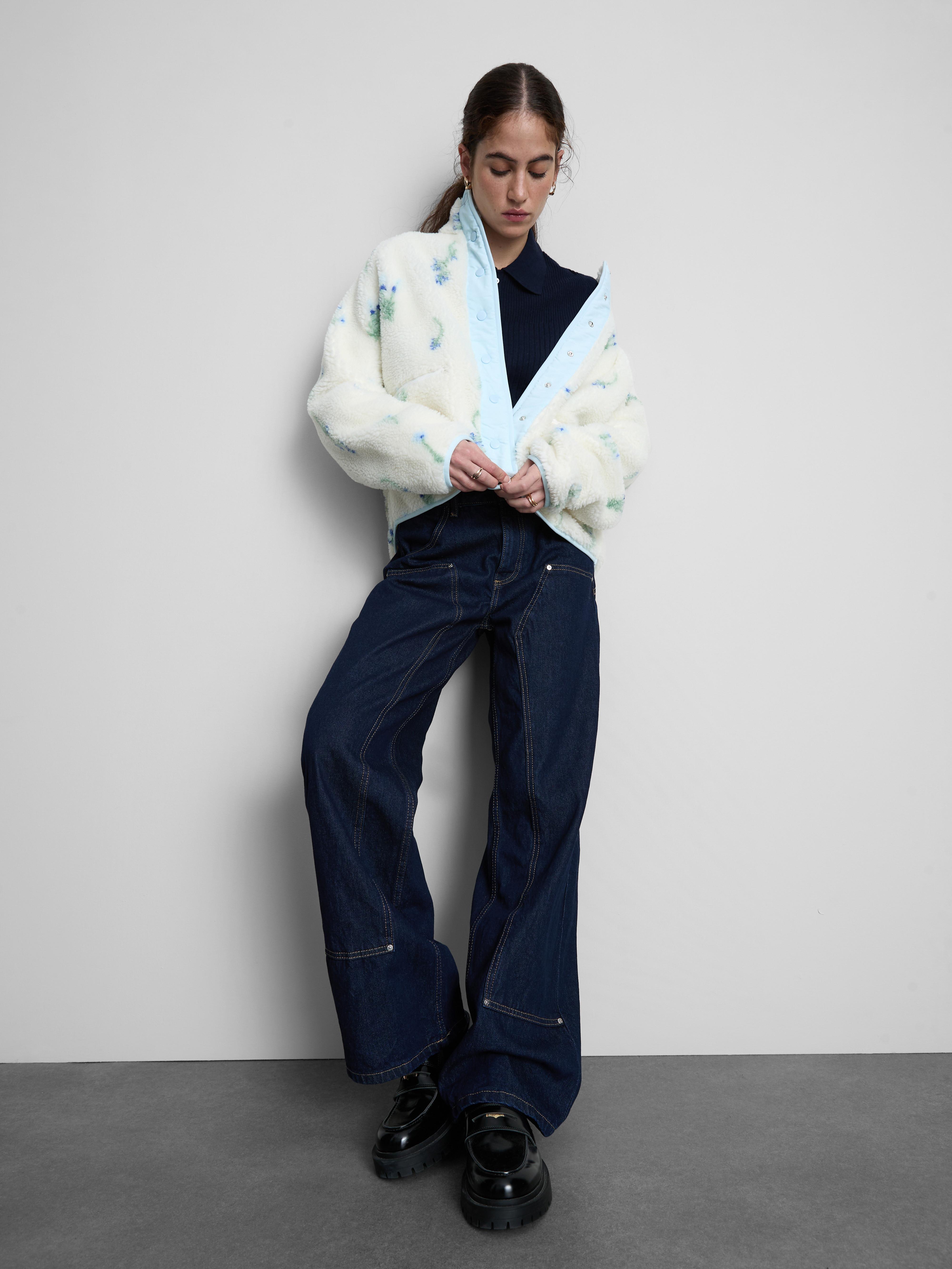 Printed Snap Button Borg Fleece