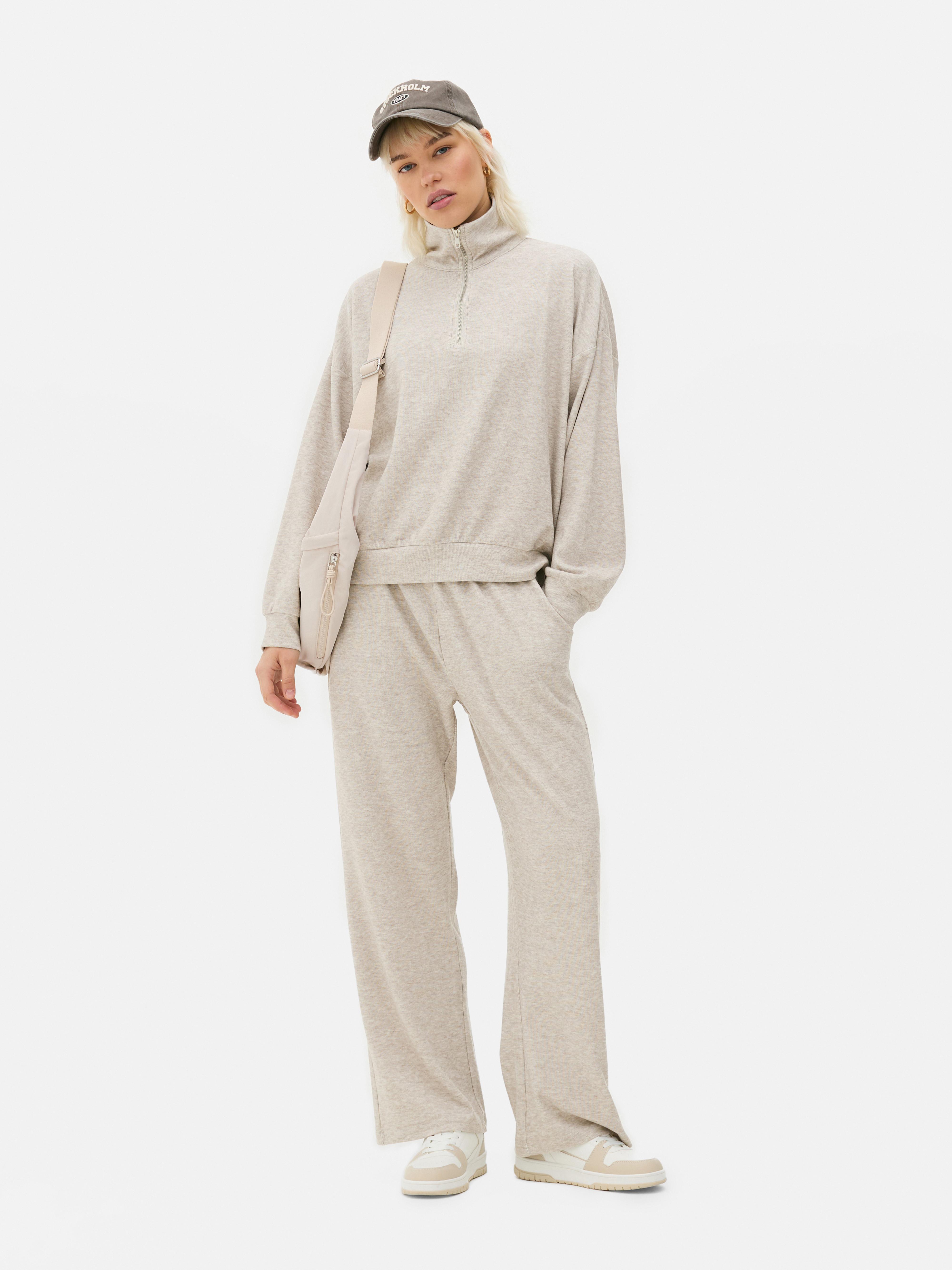 Ribbed Half Zip Sweatshirt