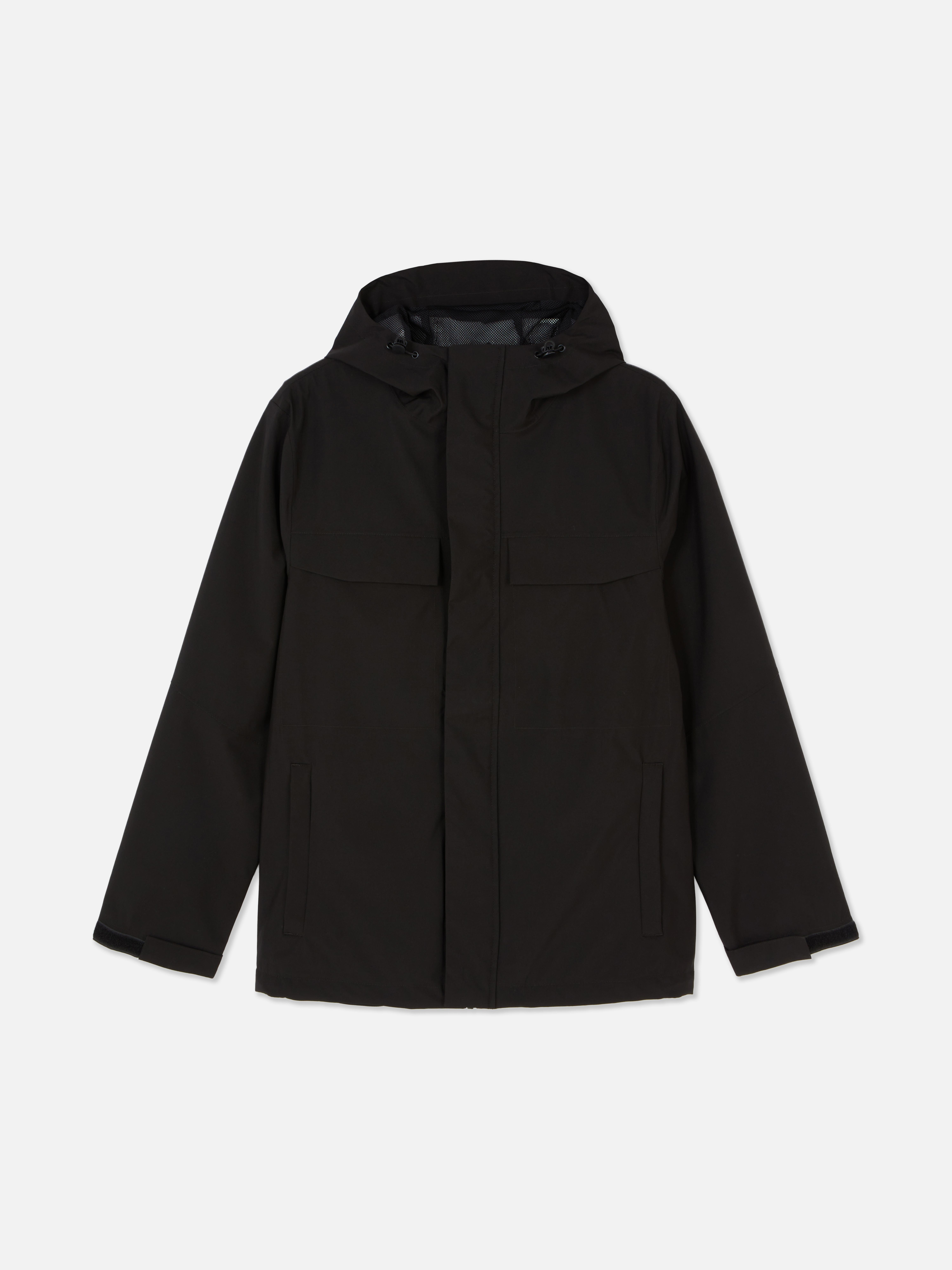 Zip-Up Hooded Raincoat