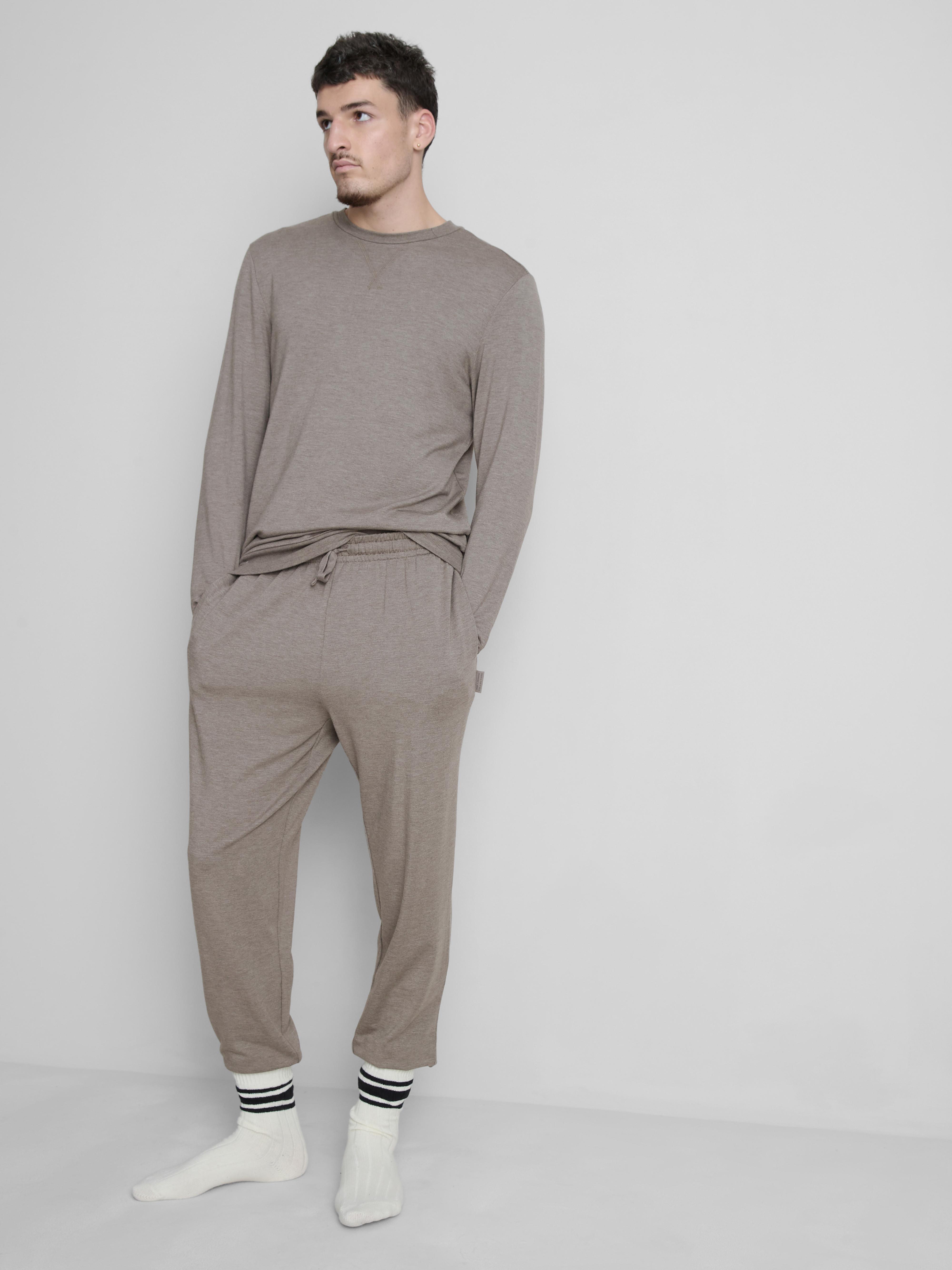 Cuffed-Leg Drawstring Pajama Bottoms