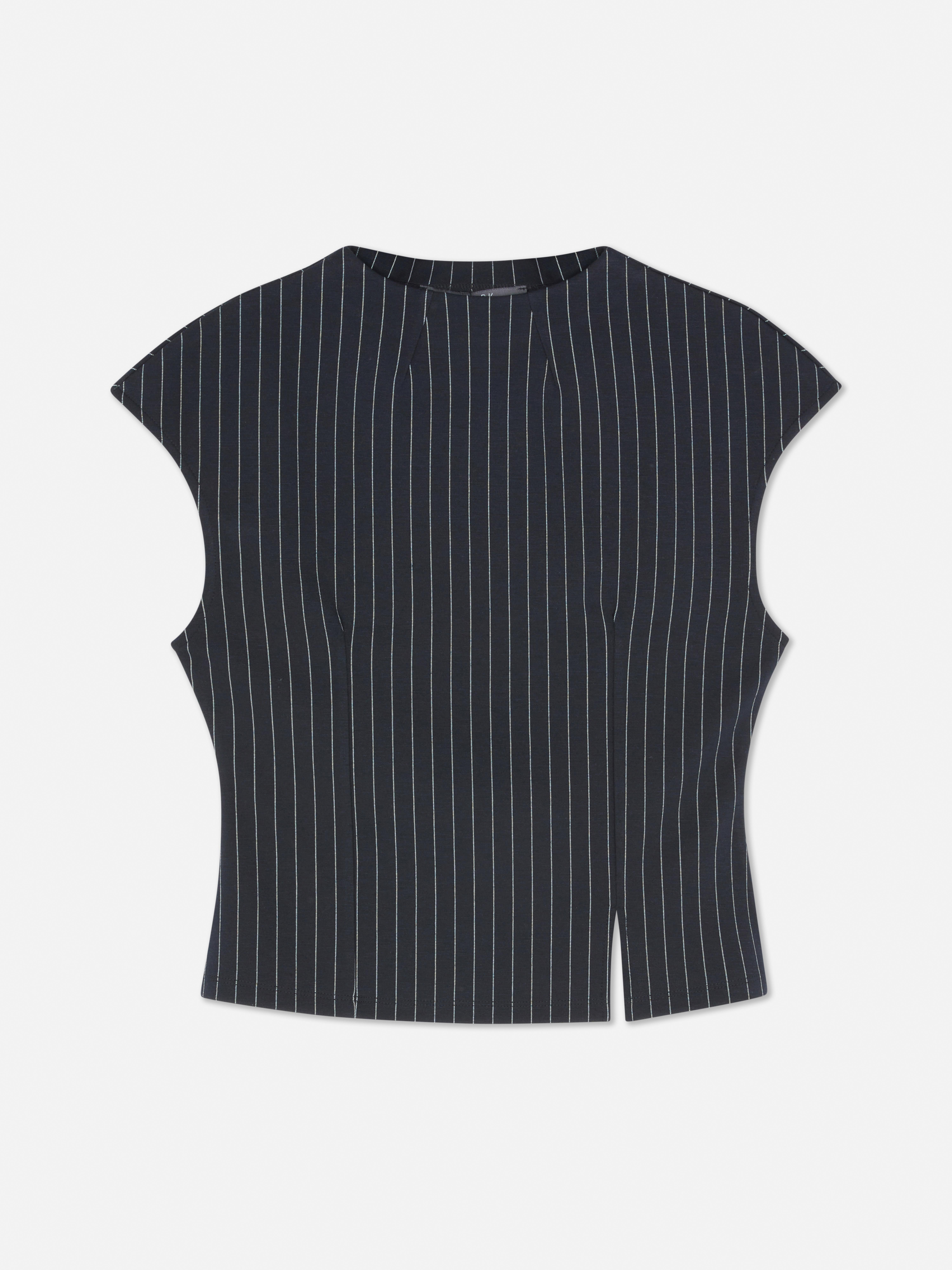 Cropped Pinstripe Blouse