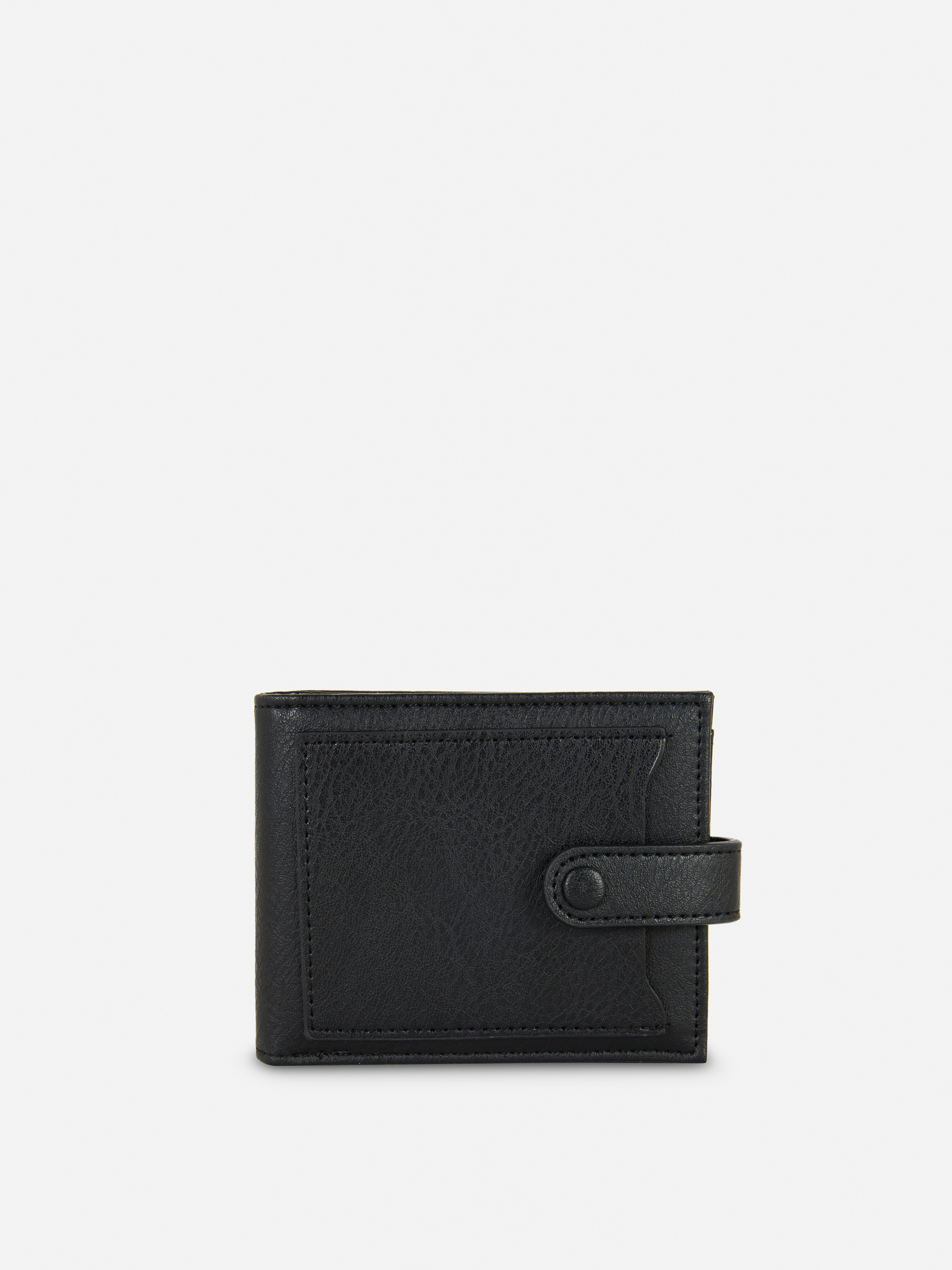 Faux Leather Button Up Wallet