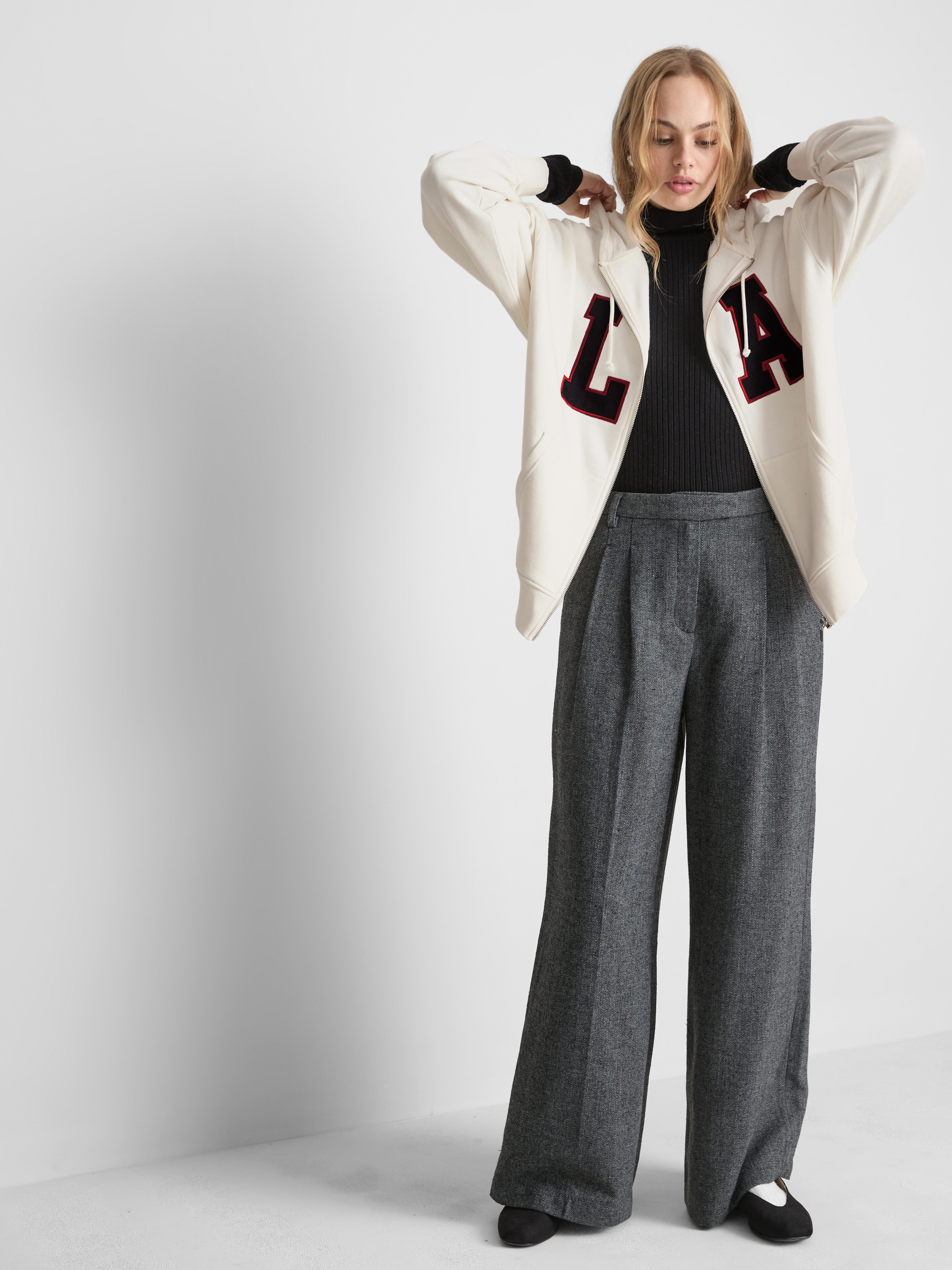 Oversized Graphic Zip Through Hoodie