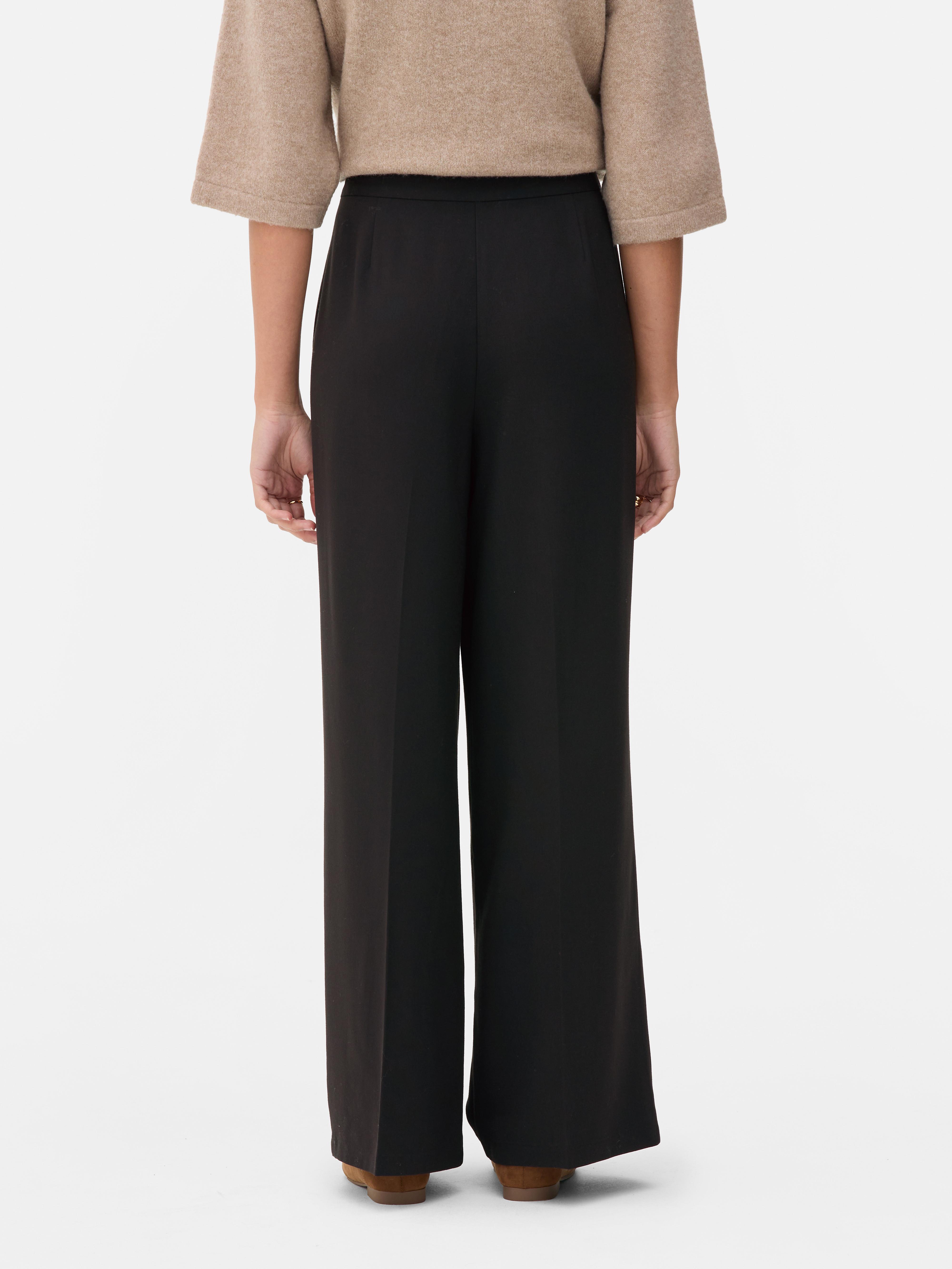 Mid-Rise Pleated Pants