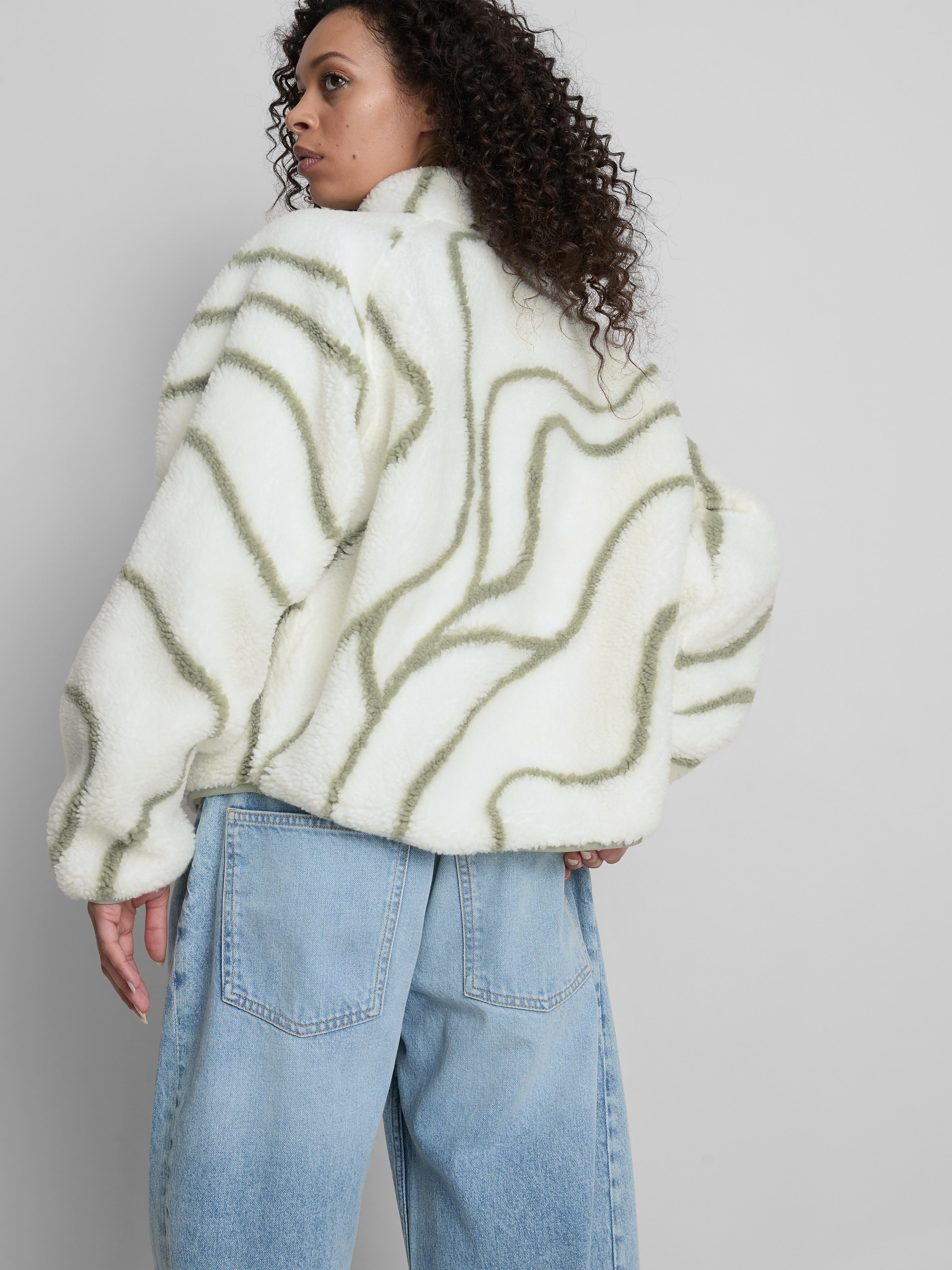 Printed Snap Button Borg Fleece