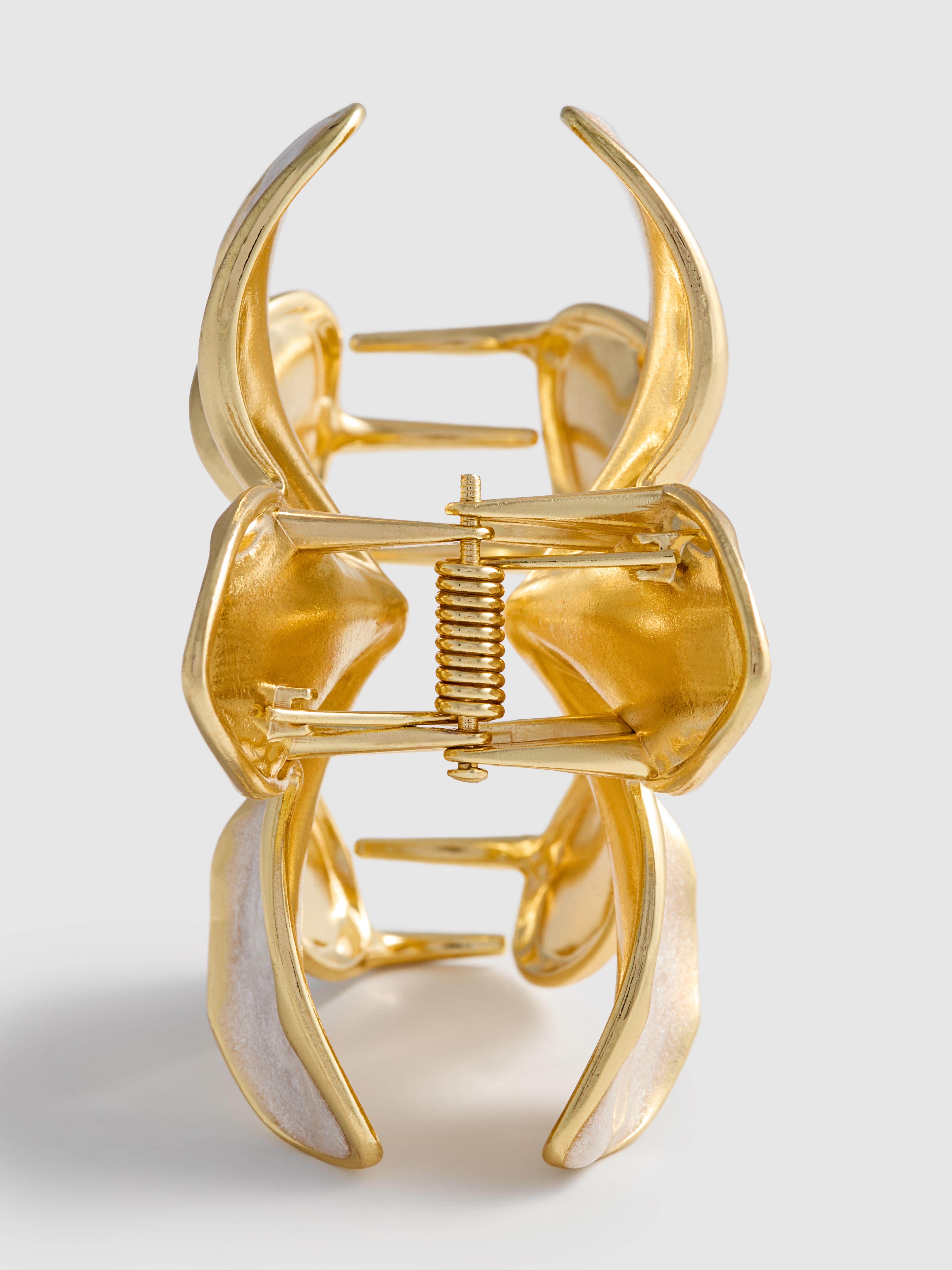 1pk Metallic Resin Orchid Claw Clip