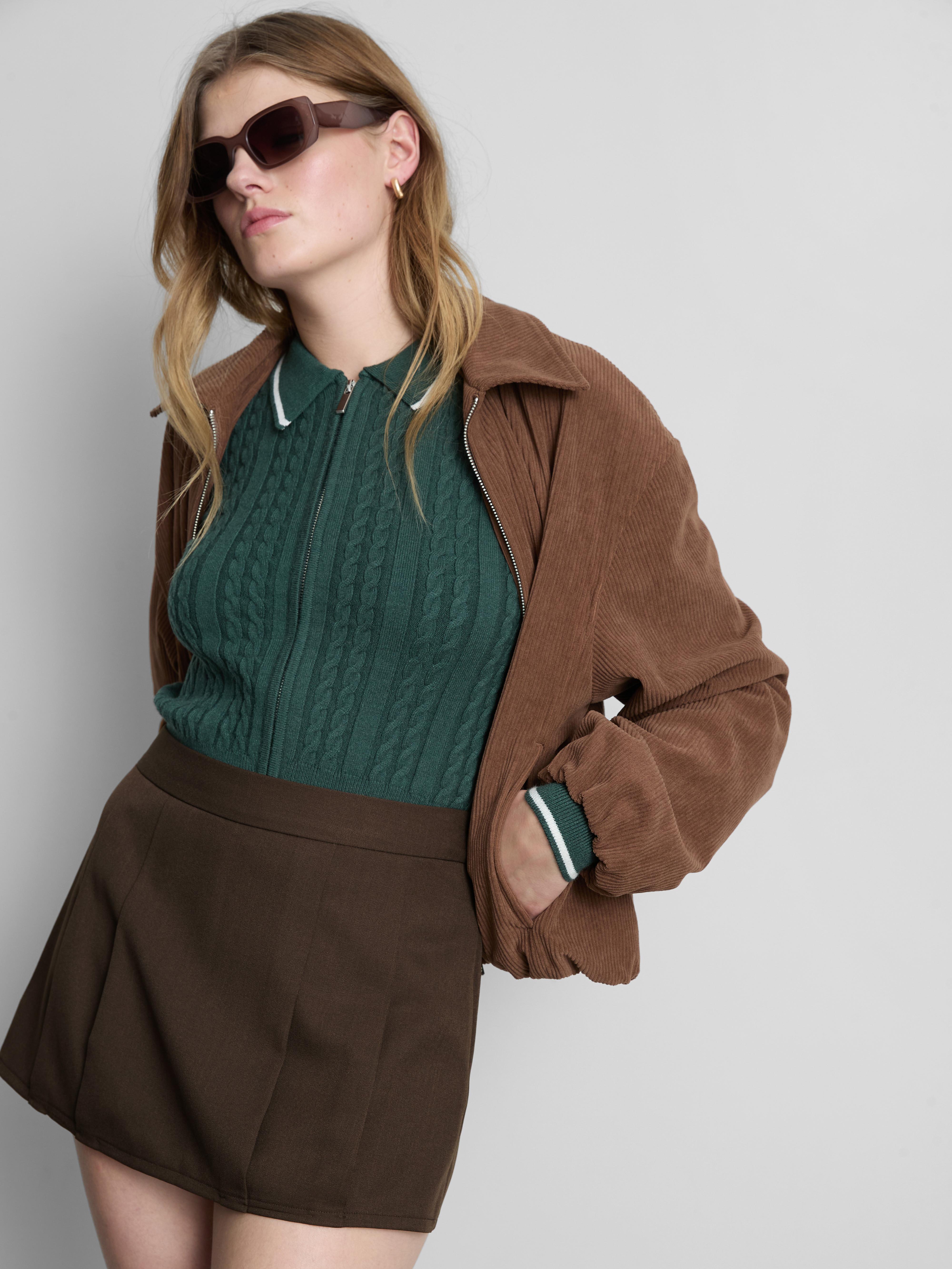 High Waisted Pleated Skort