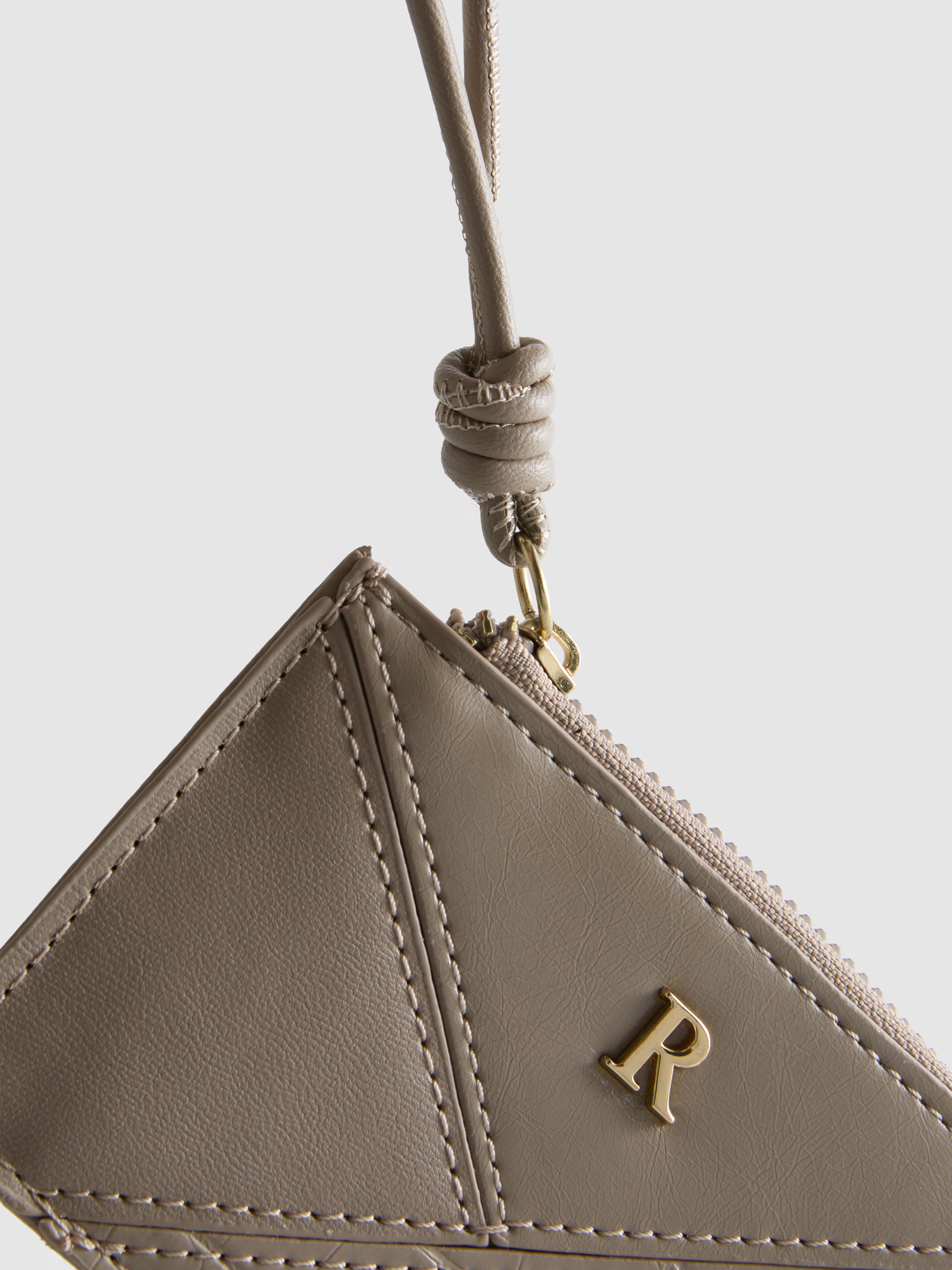 Faux Leather Initial Card Holder Purse