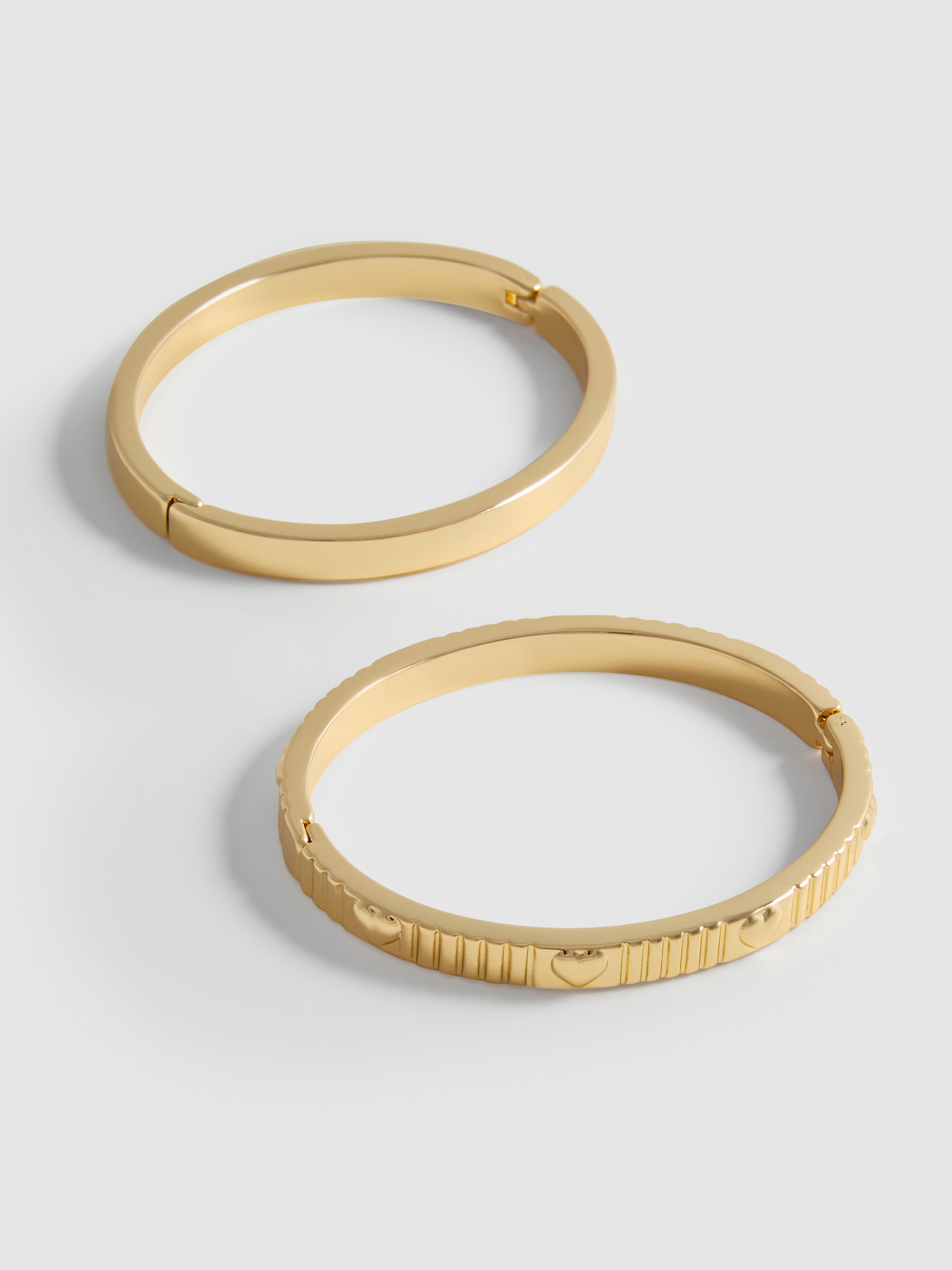 2pk Heart Detail Bangles