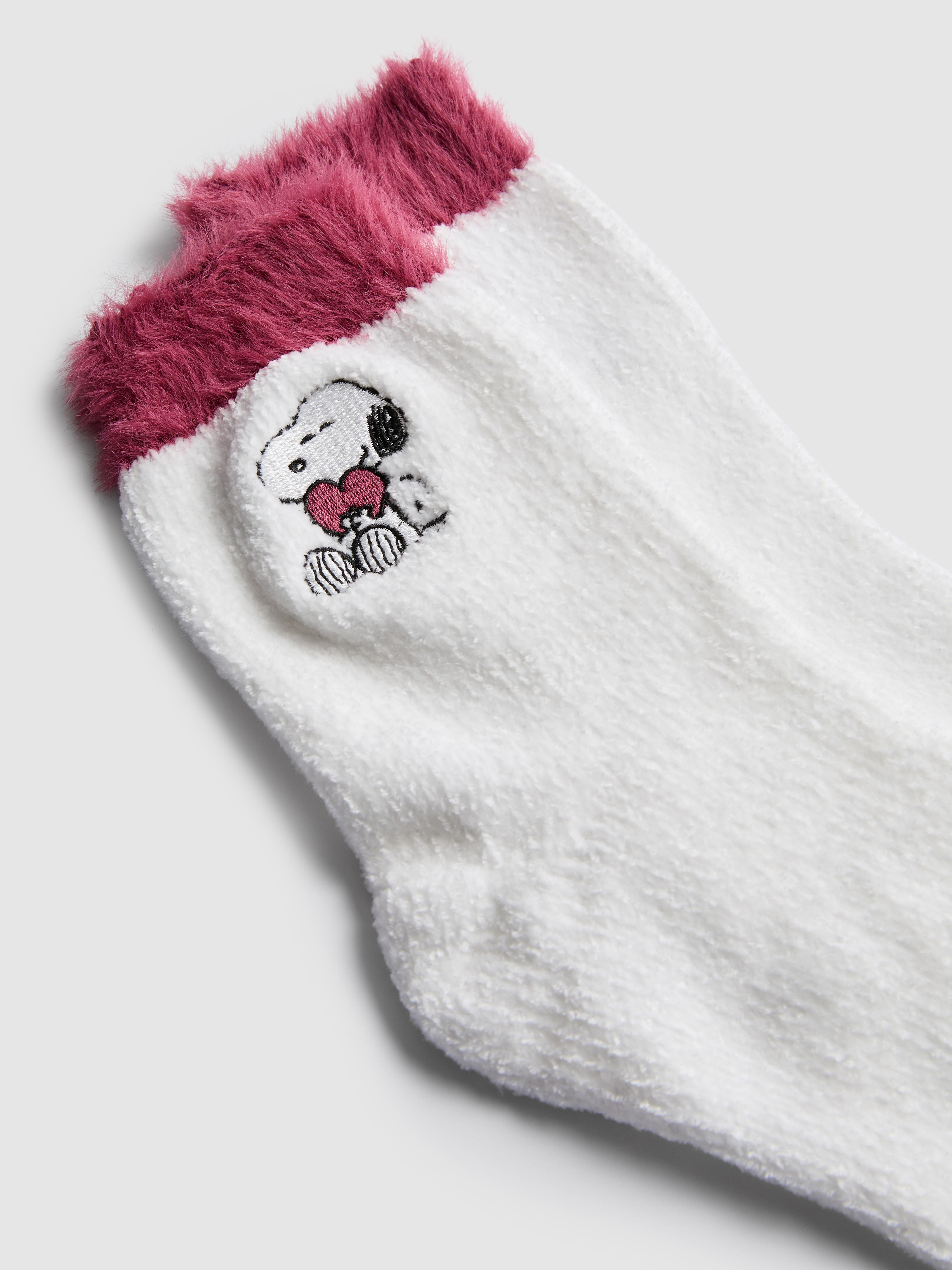 1pk Snoopy Cuff Detail Crew Socks