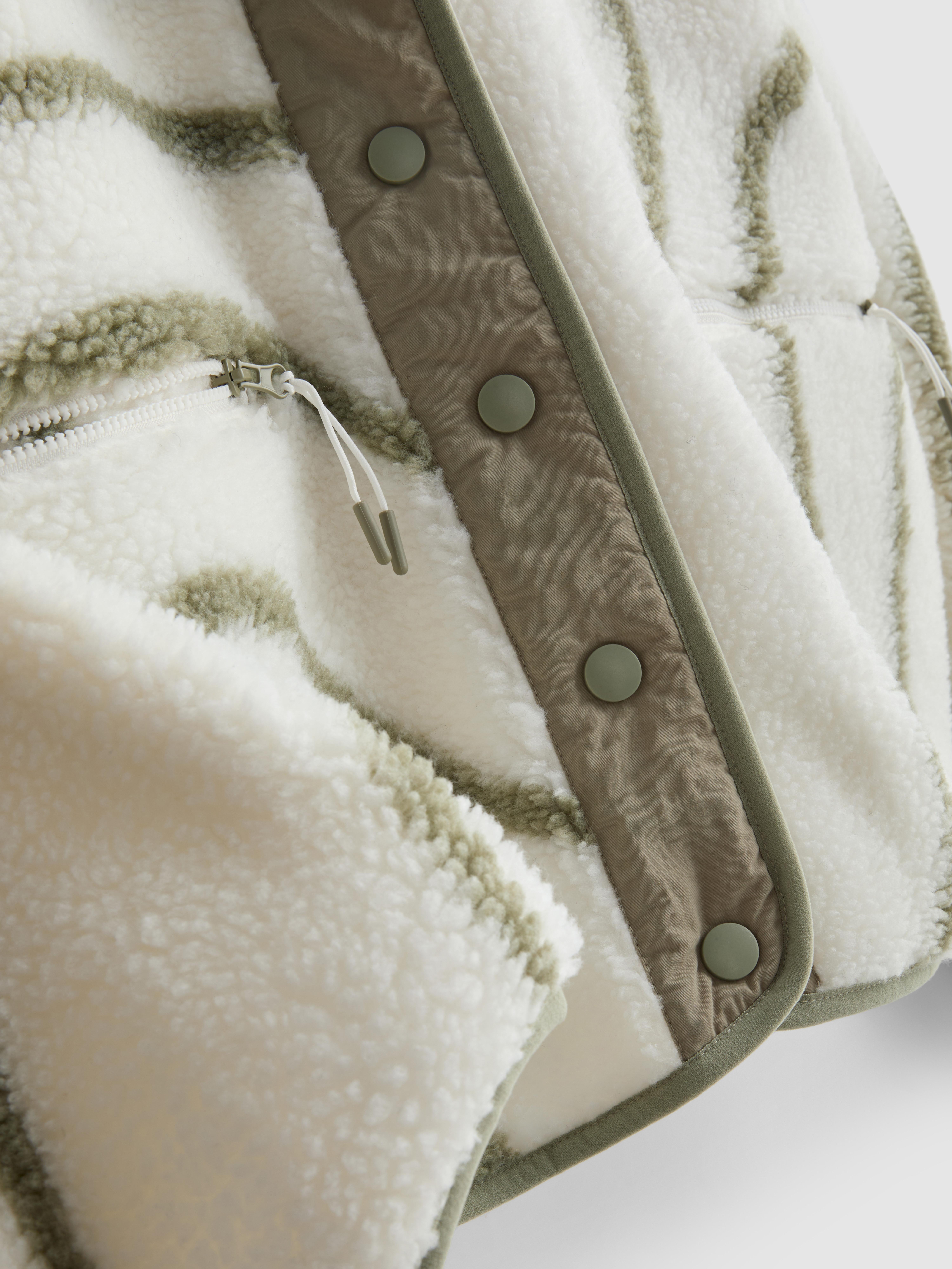 Printed Snap Button Borg Fleece