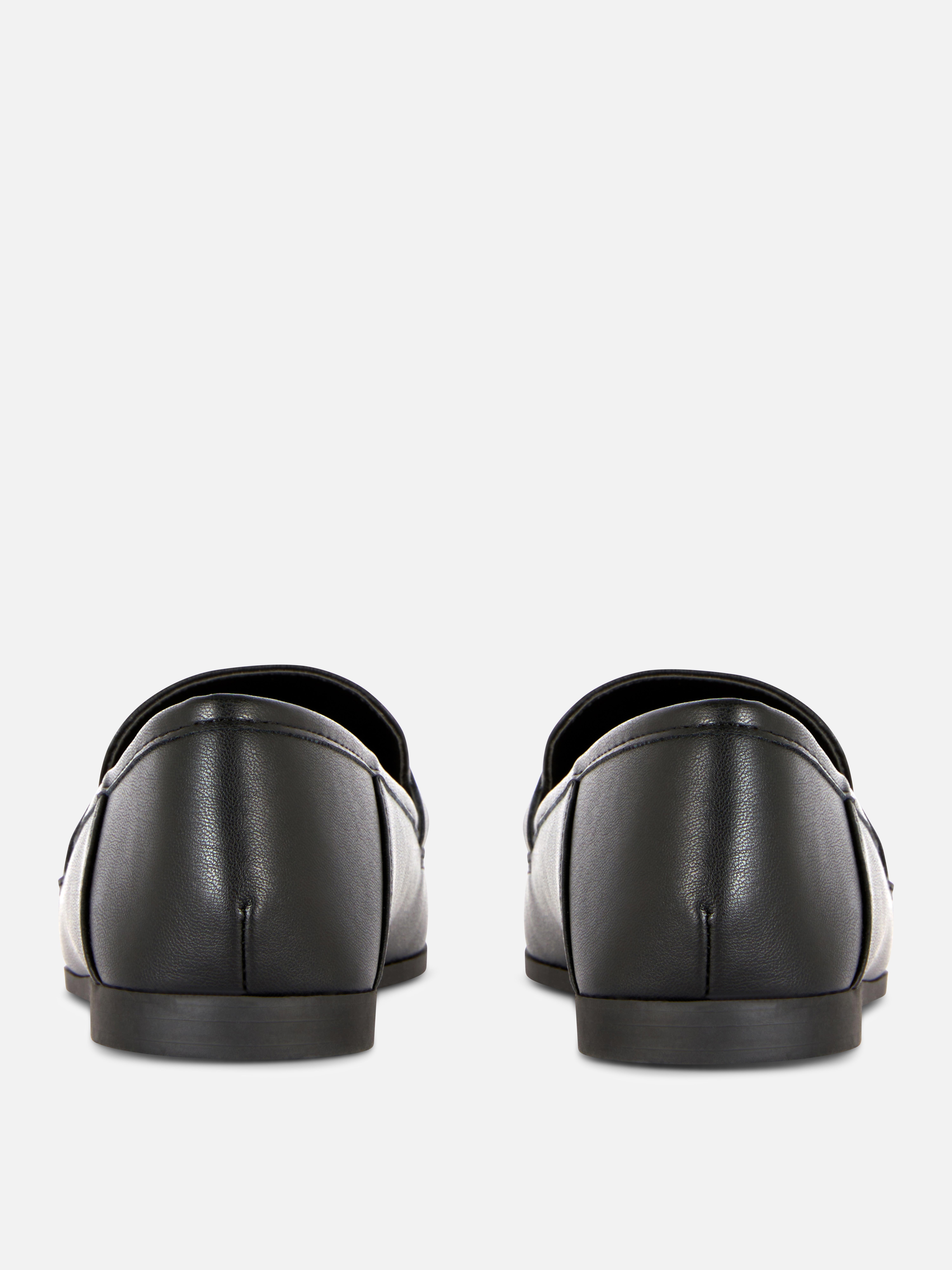 Faux Leather Buckle Loafers