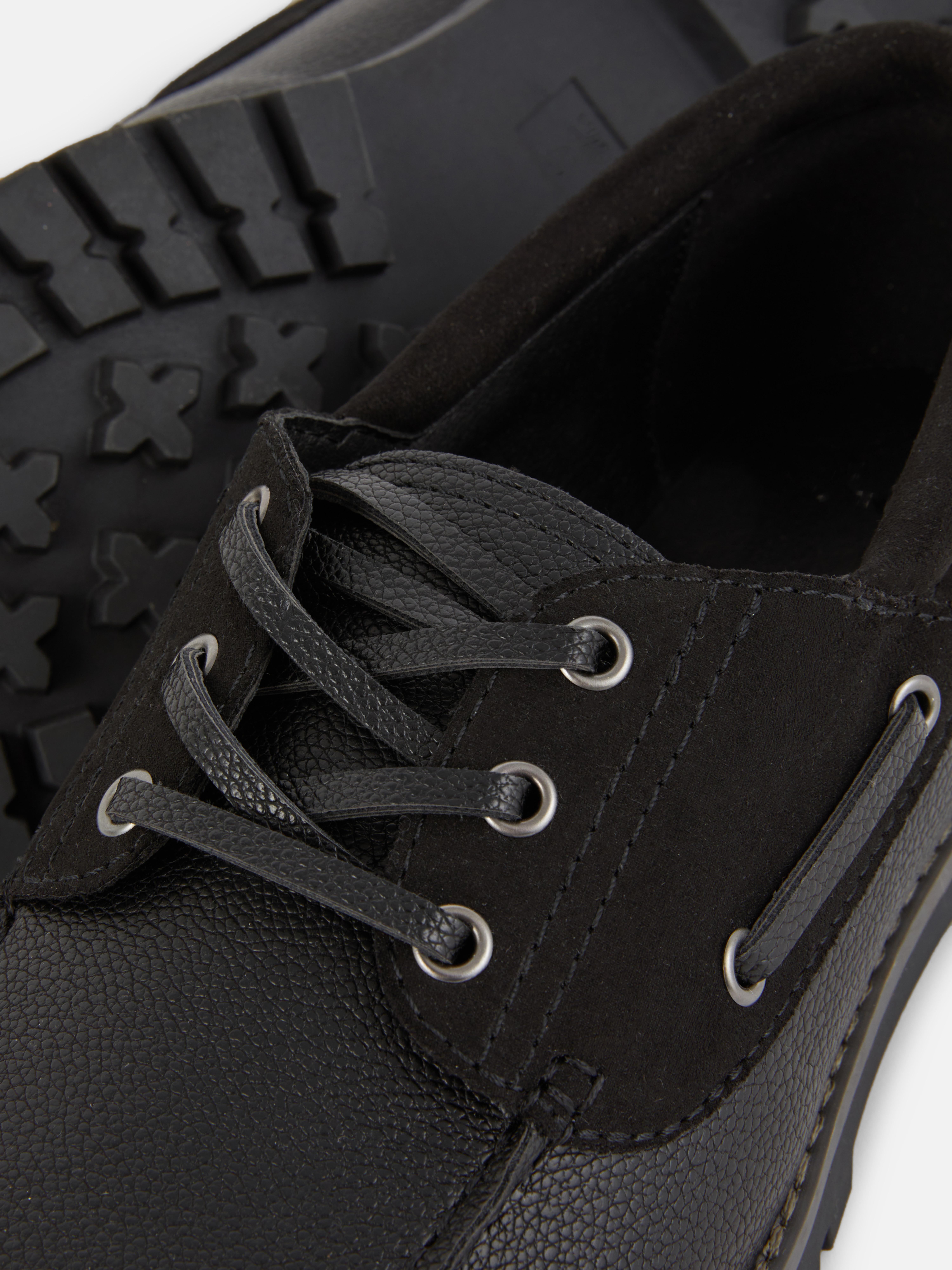 Faux Leather Chunky Boat Shoe