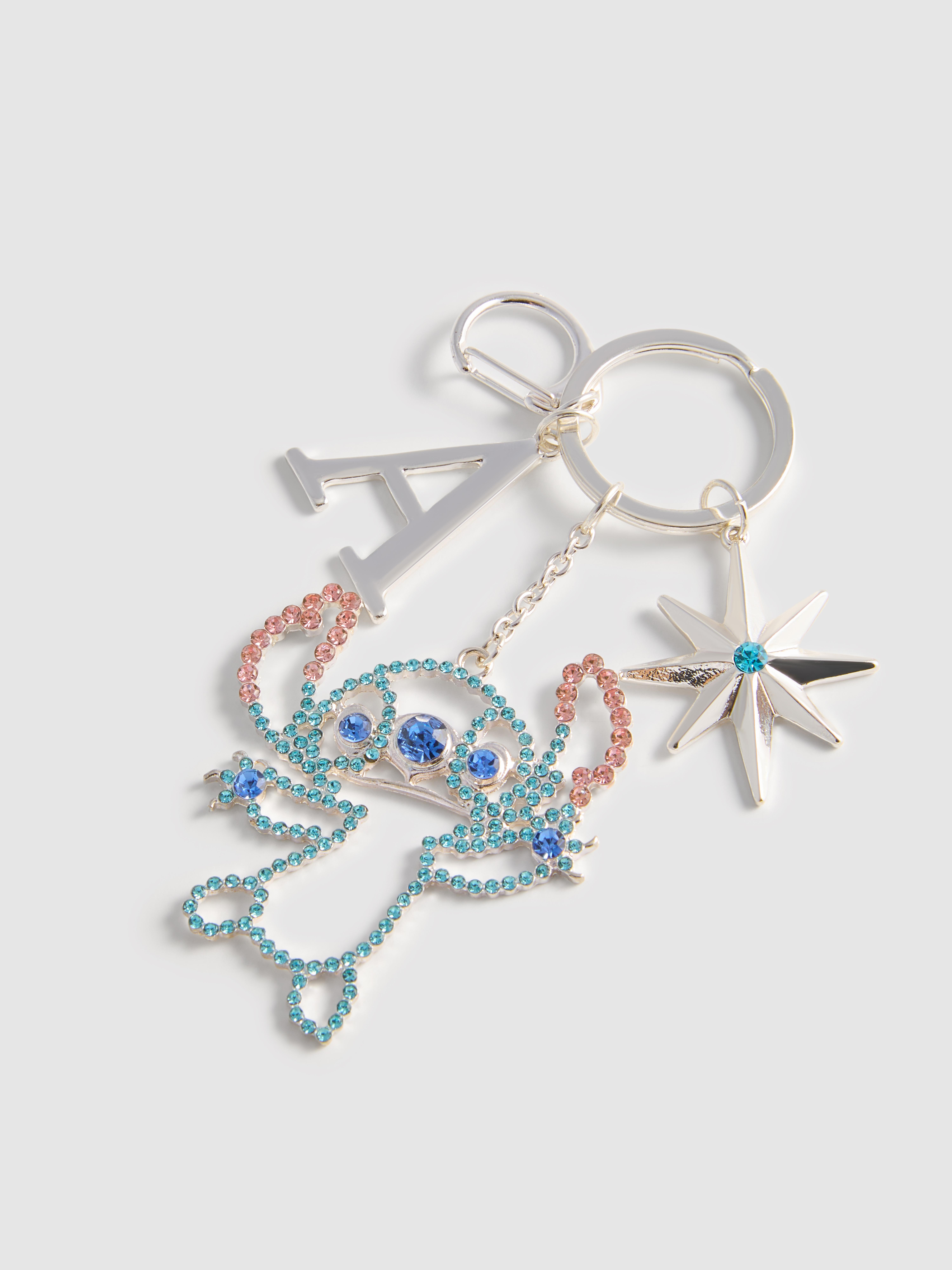 Disney’s Stitch Rhinestone Initial Keyring
