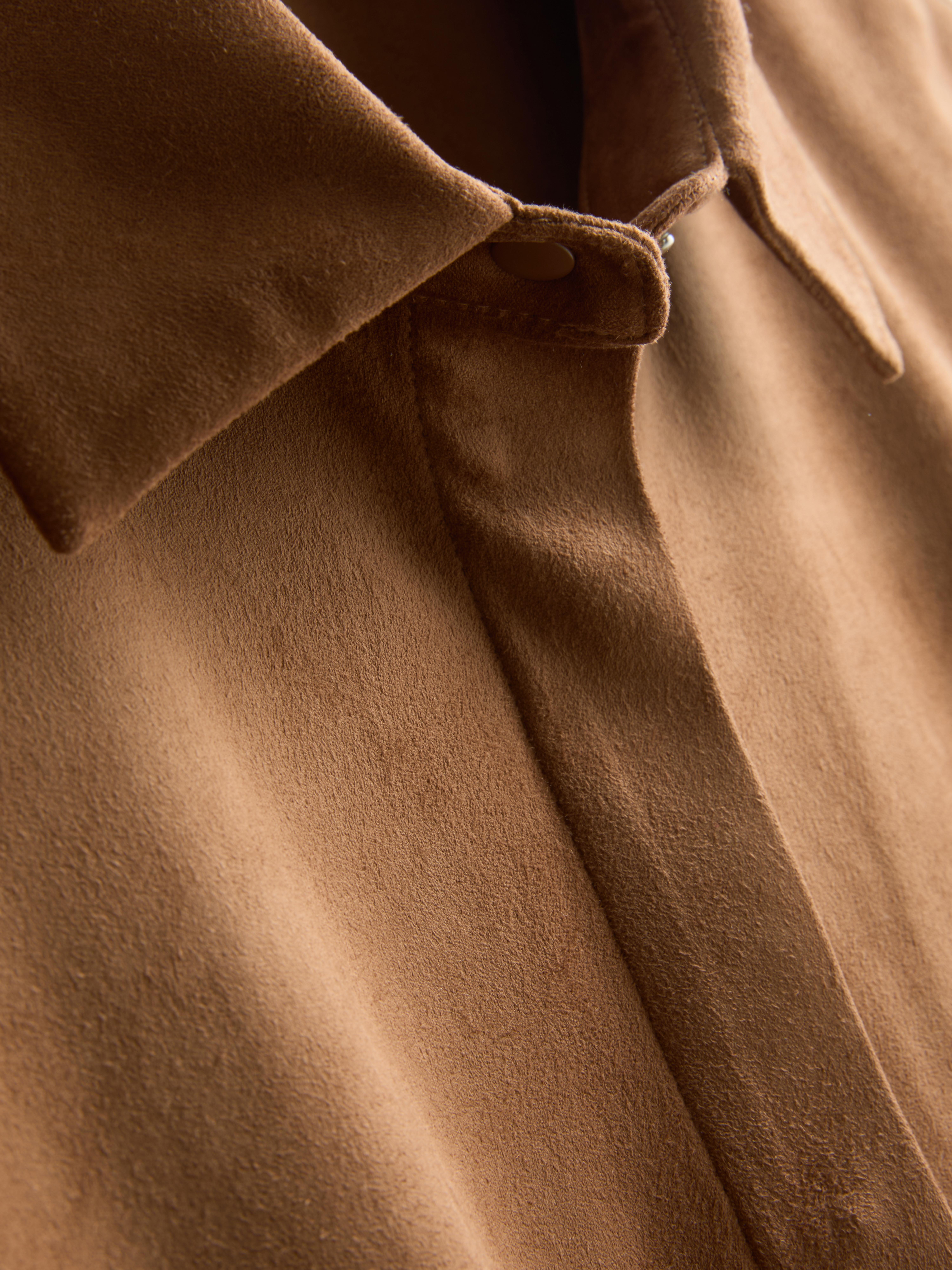 Paula Echevarría Faux Suede Shirt