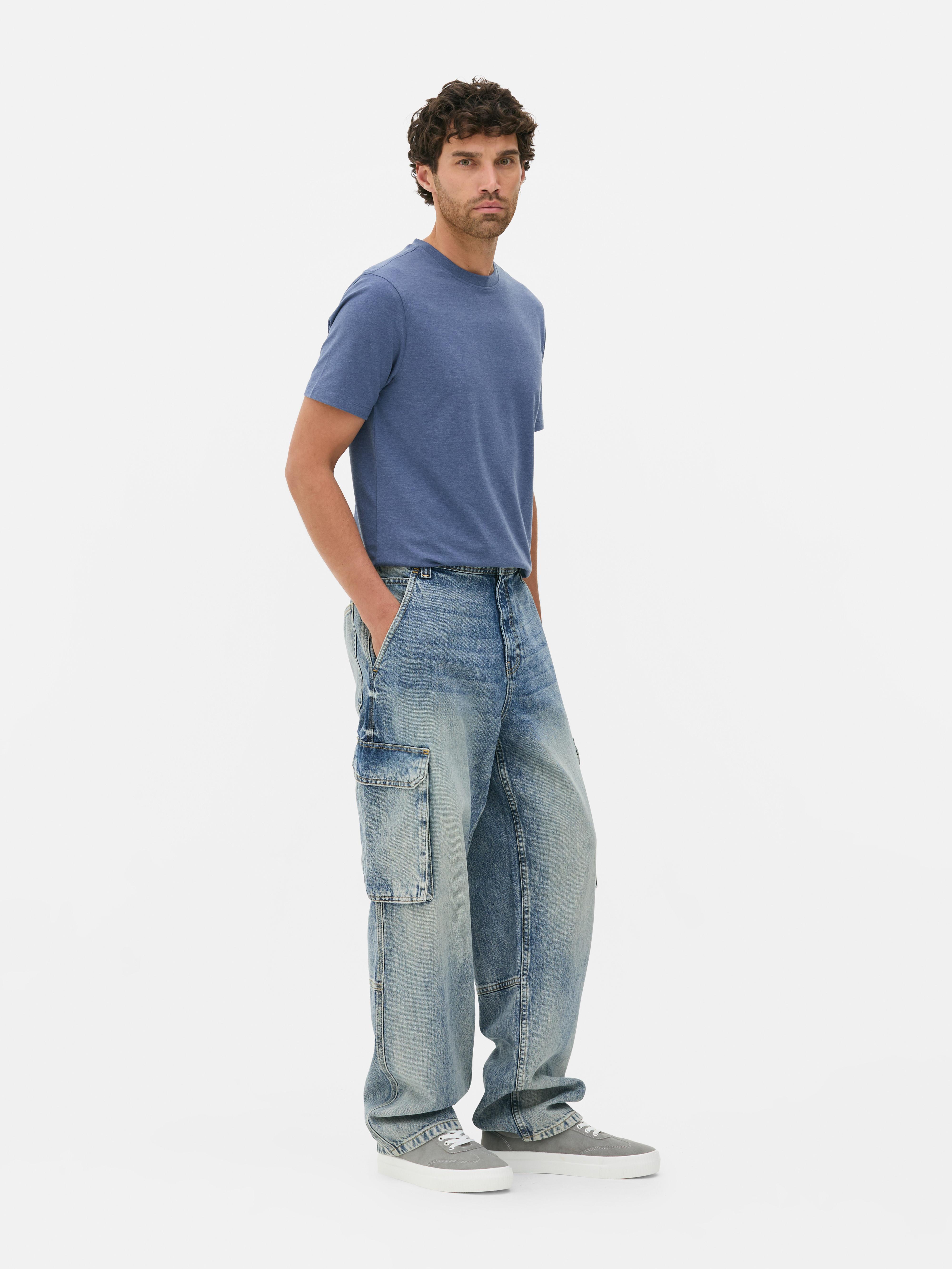 Mid-Rise Loose Cargo Jeans