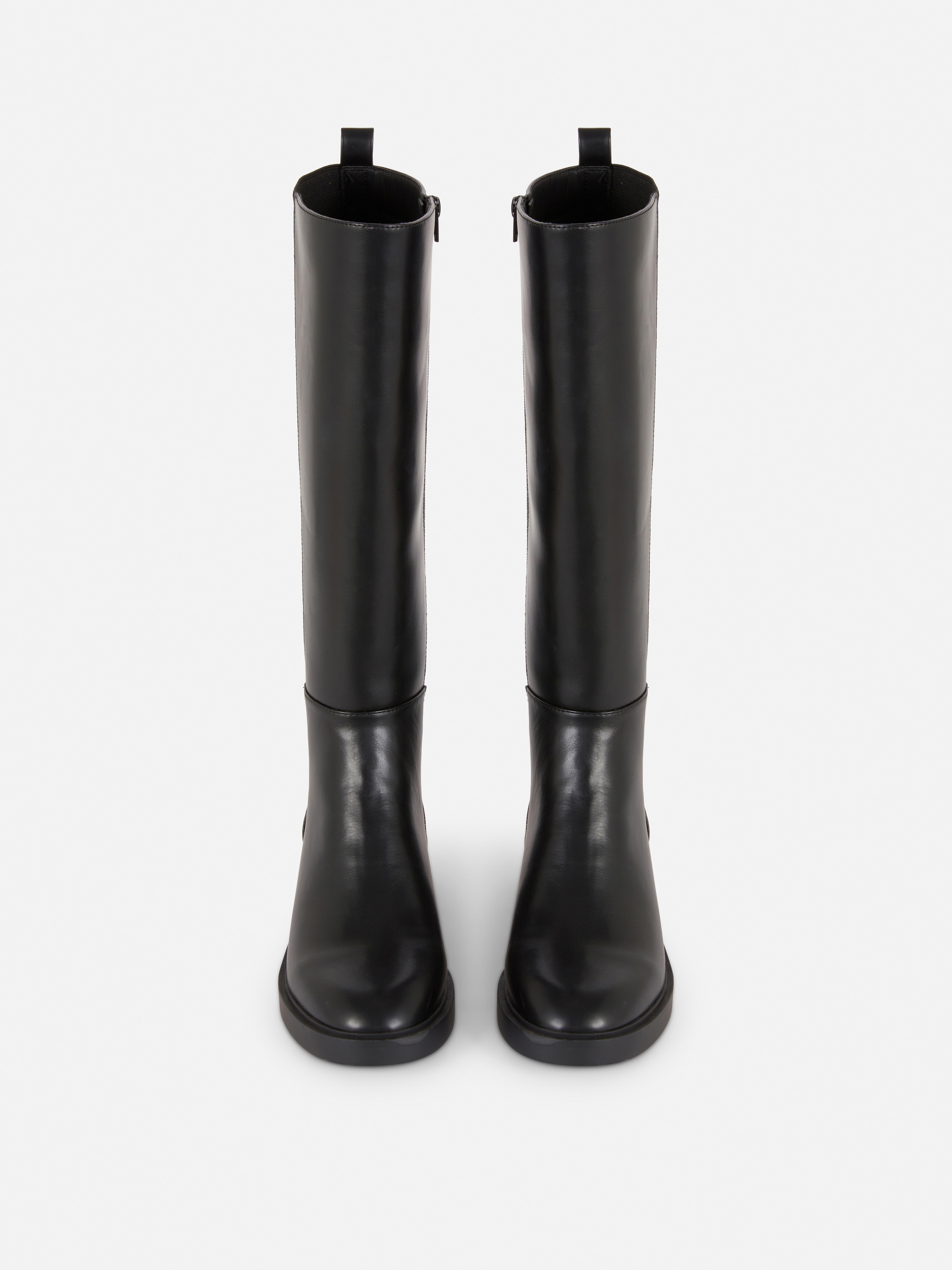 Ribbed Knee High Boots
