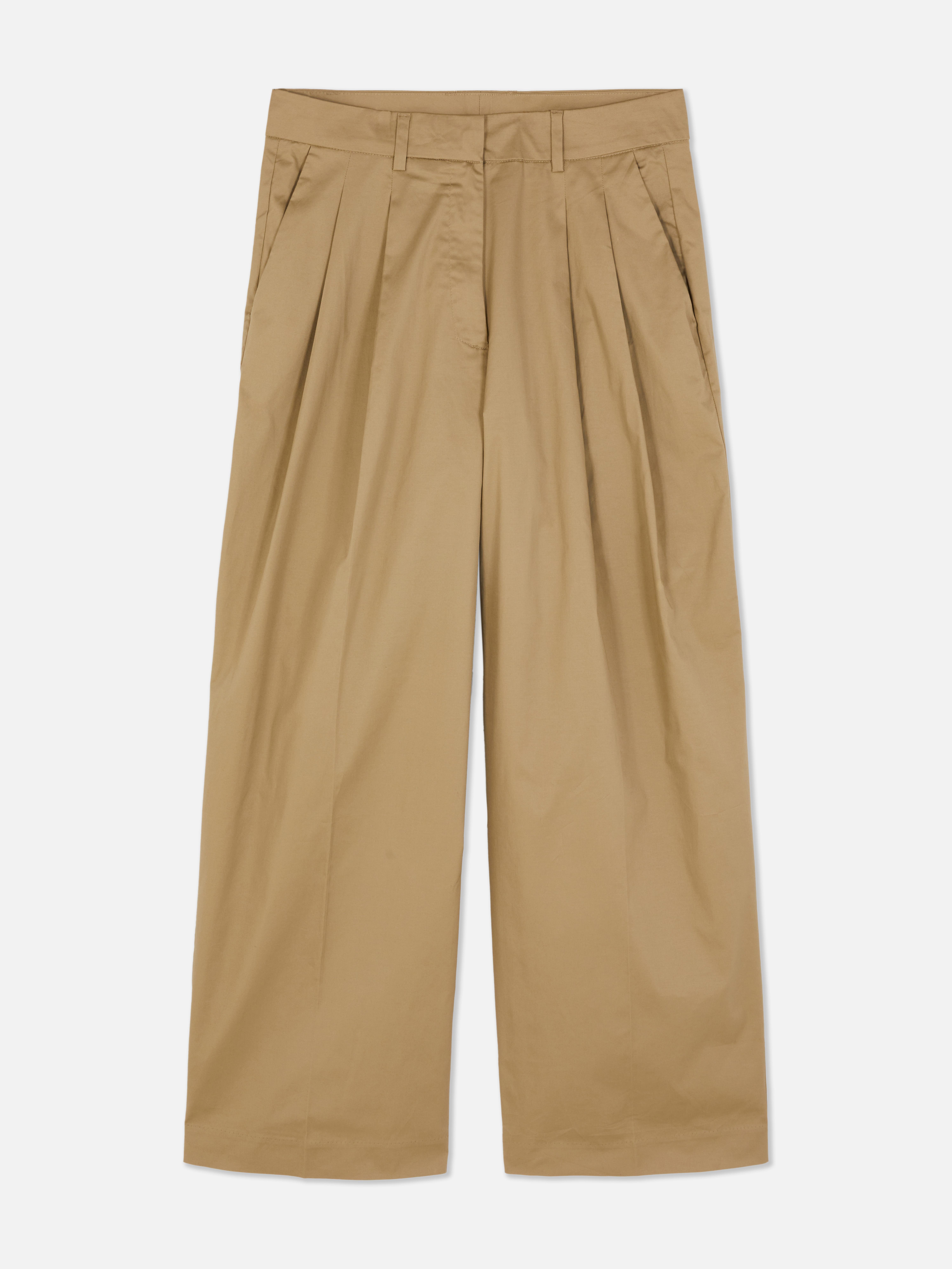 The Edit Wide Leg Poplin Pants