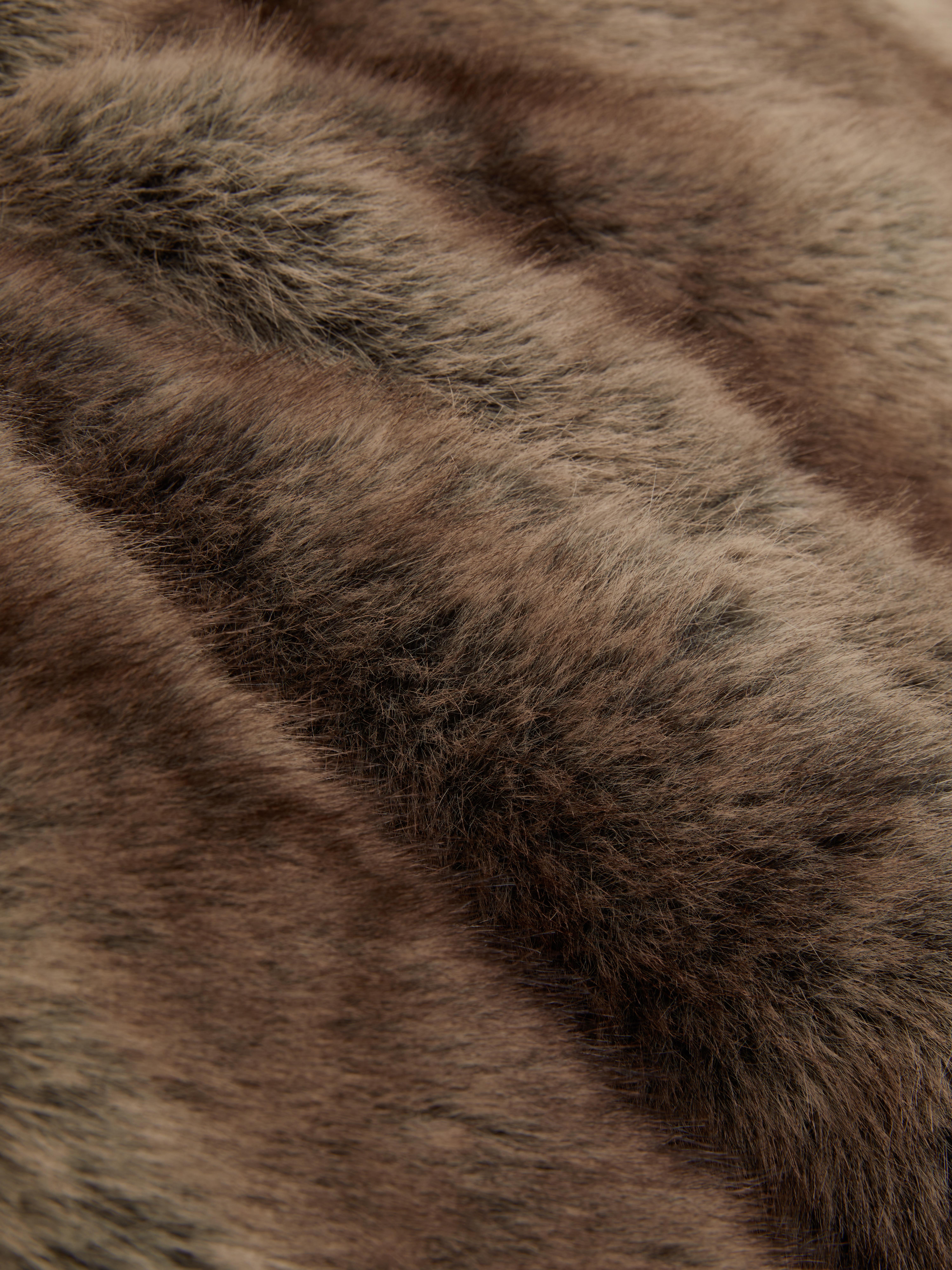 Paula Echevarría Faux Fur Funnel Jacket