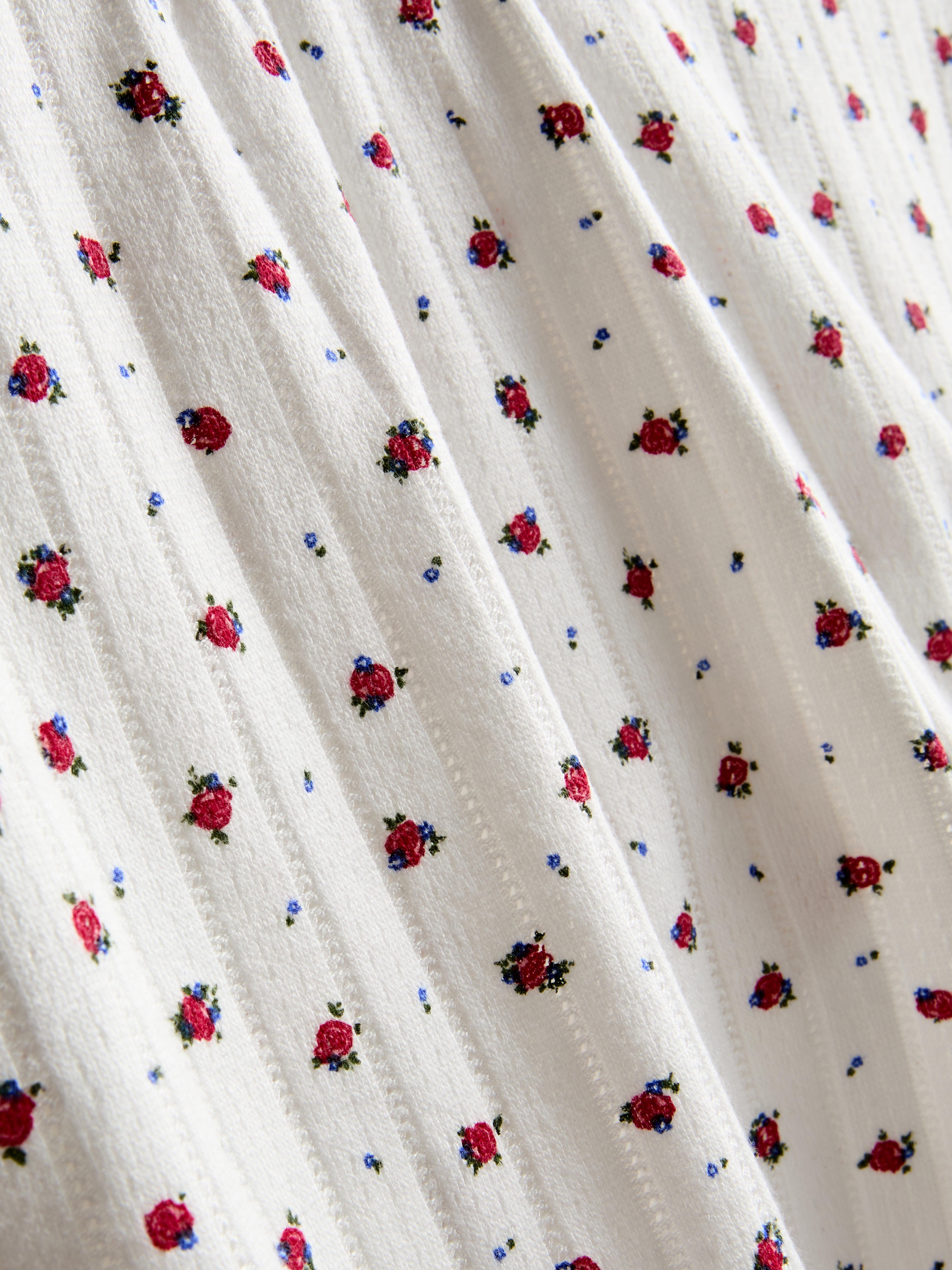 Printed Pointelle Pajama Shorts