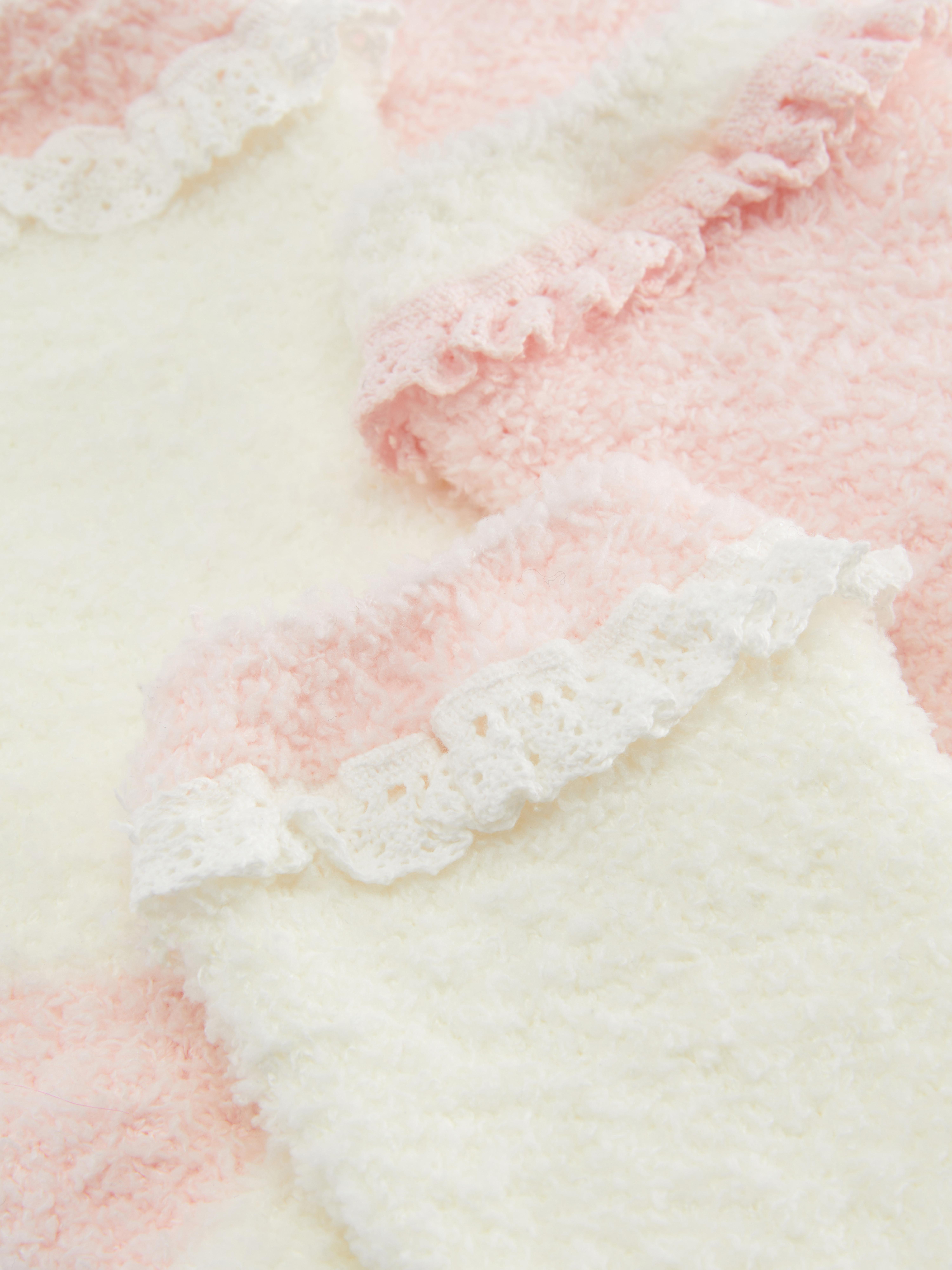 2pk Cozy Frill Slipper Socks