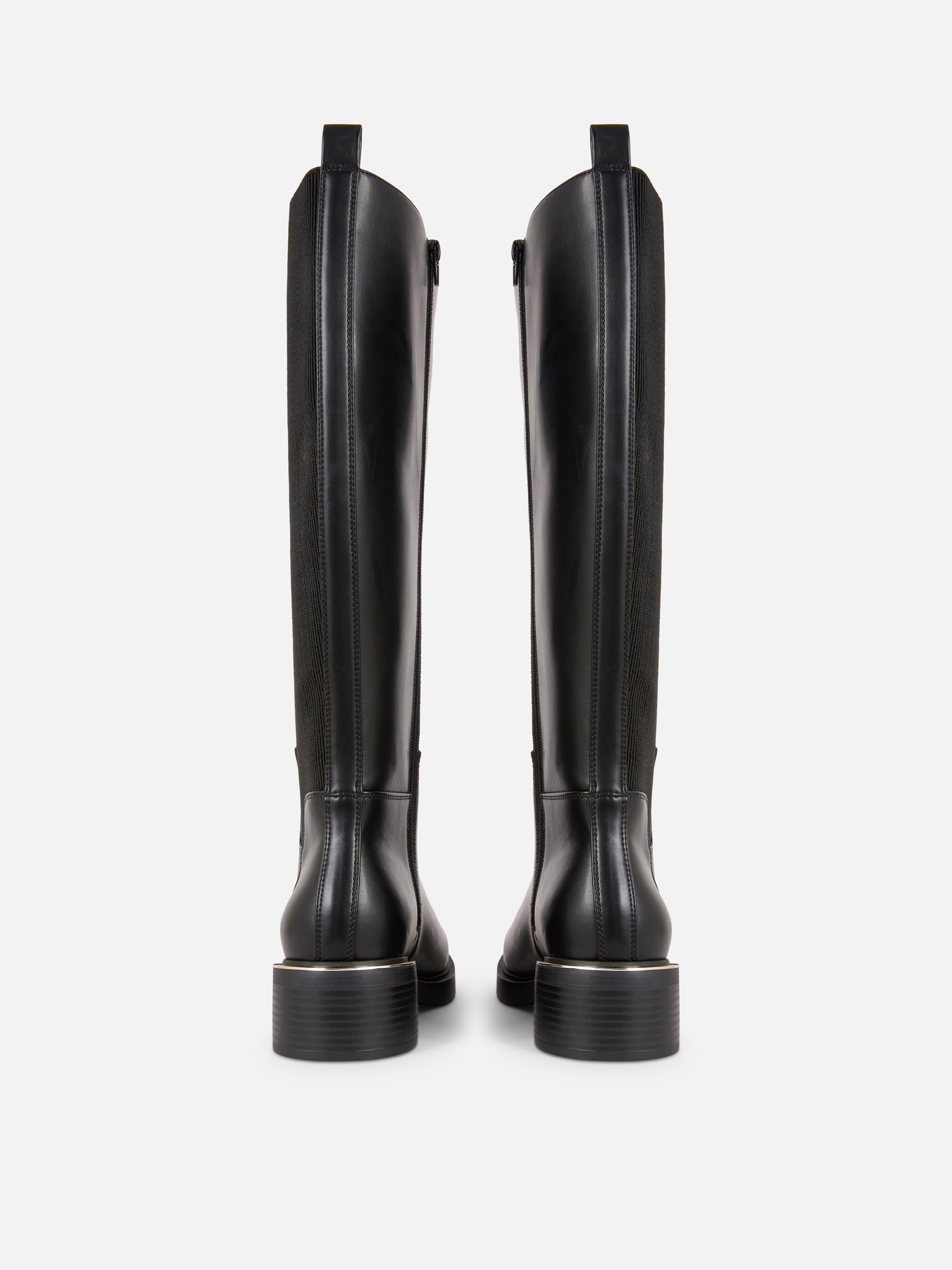 Ribbed Knee High Boots
