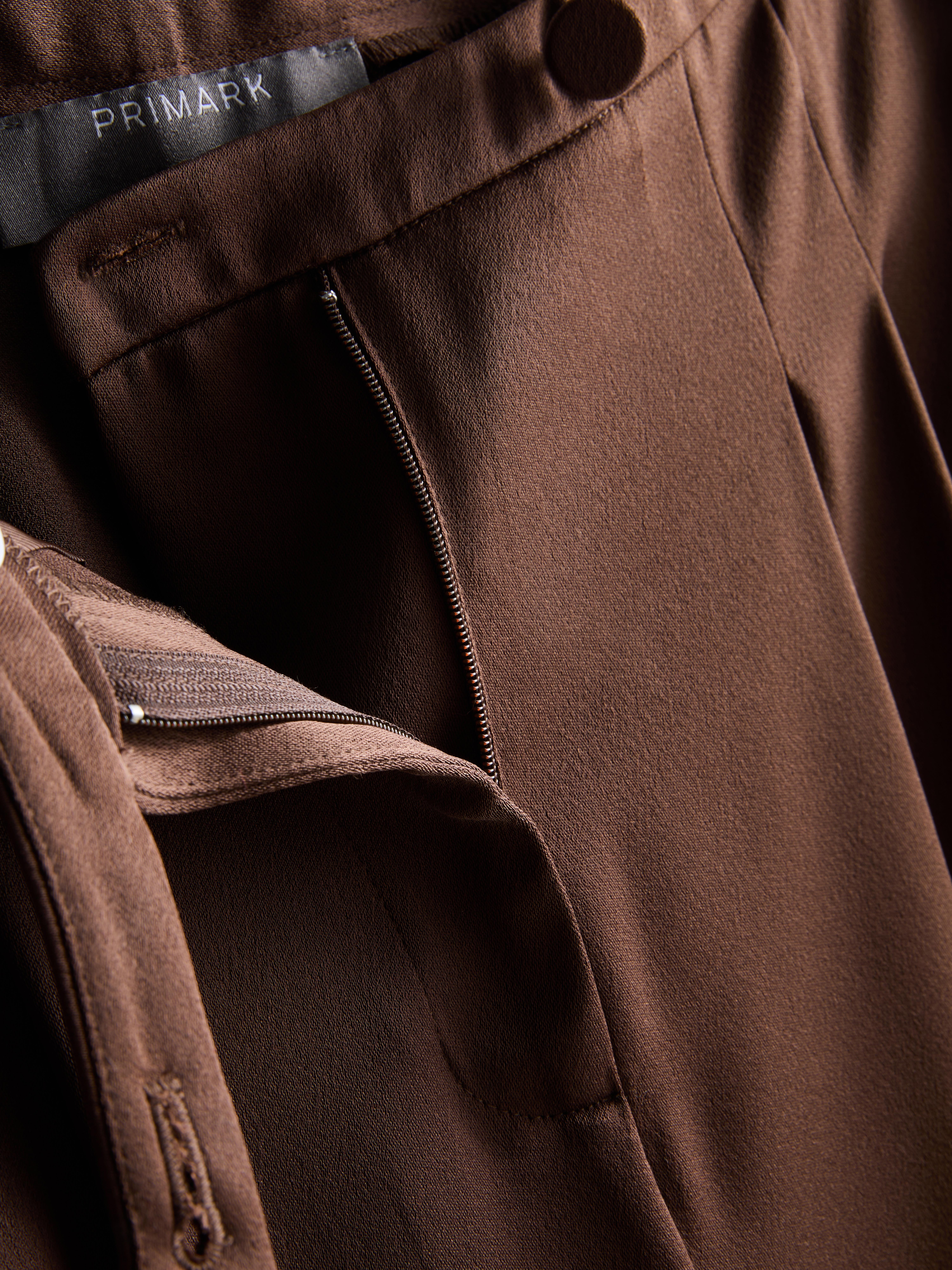 Satin Pleated Wide Leg Pants