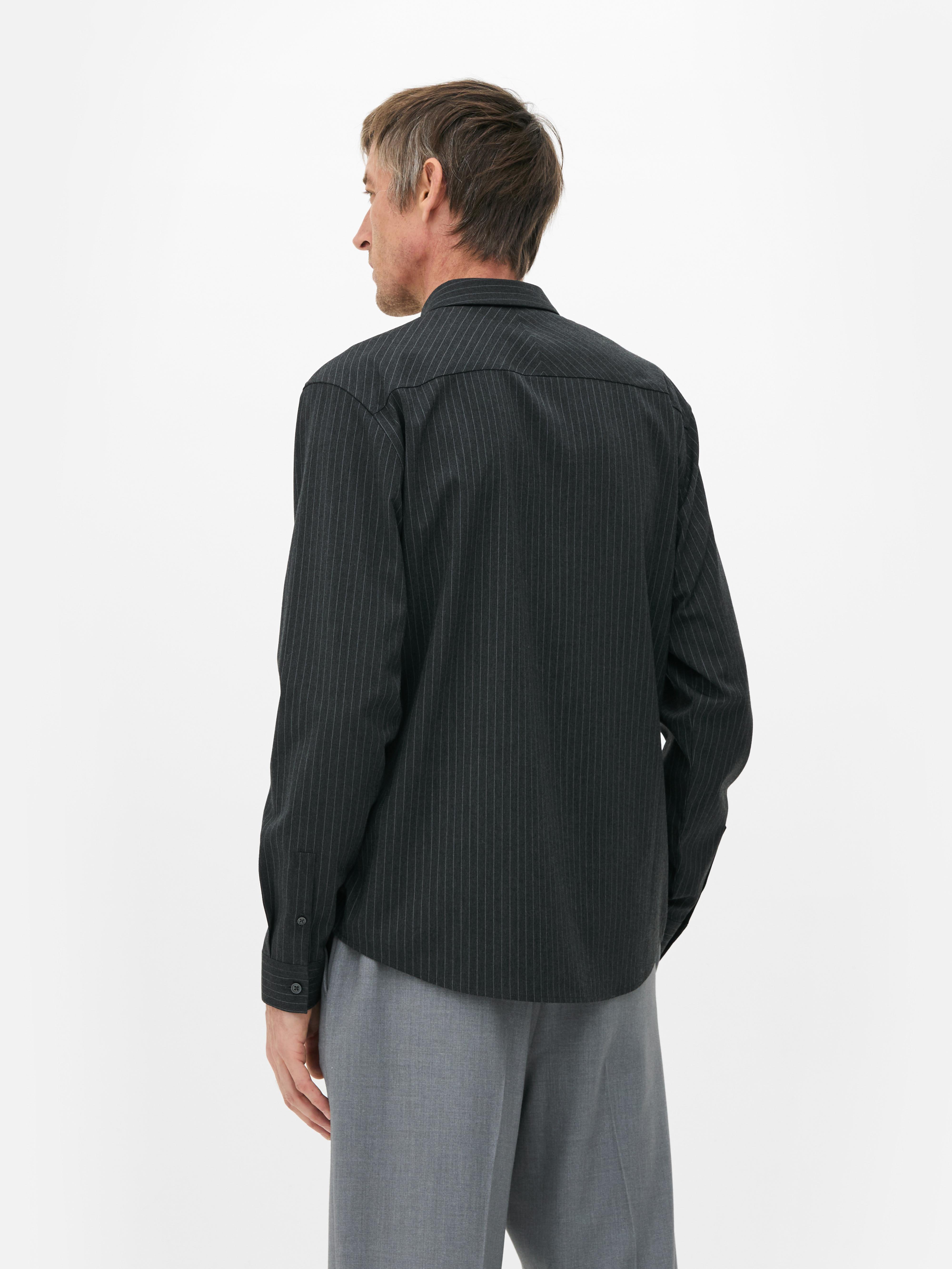 Long-Sleeve Pinstripe Shirt