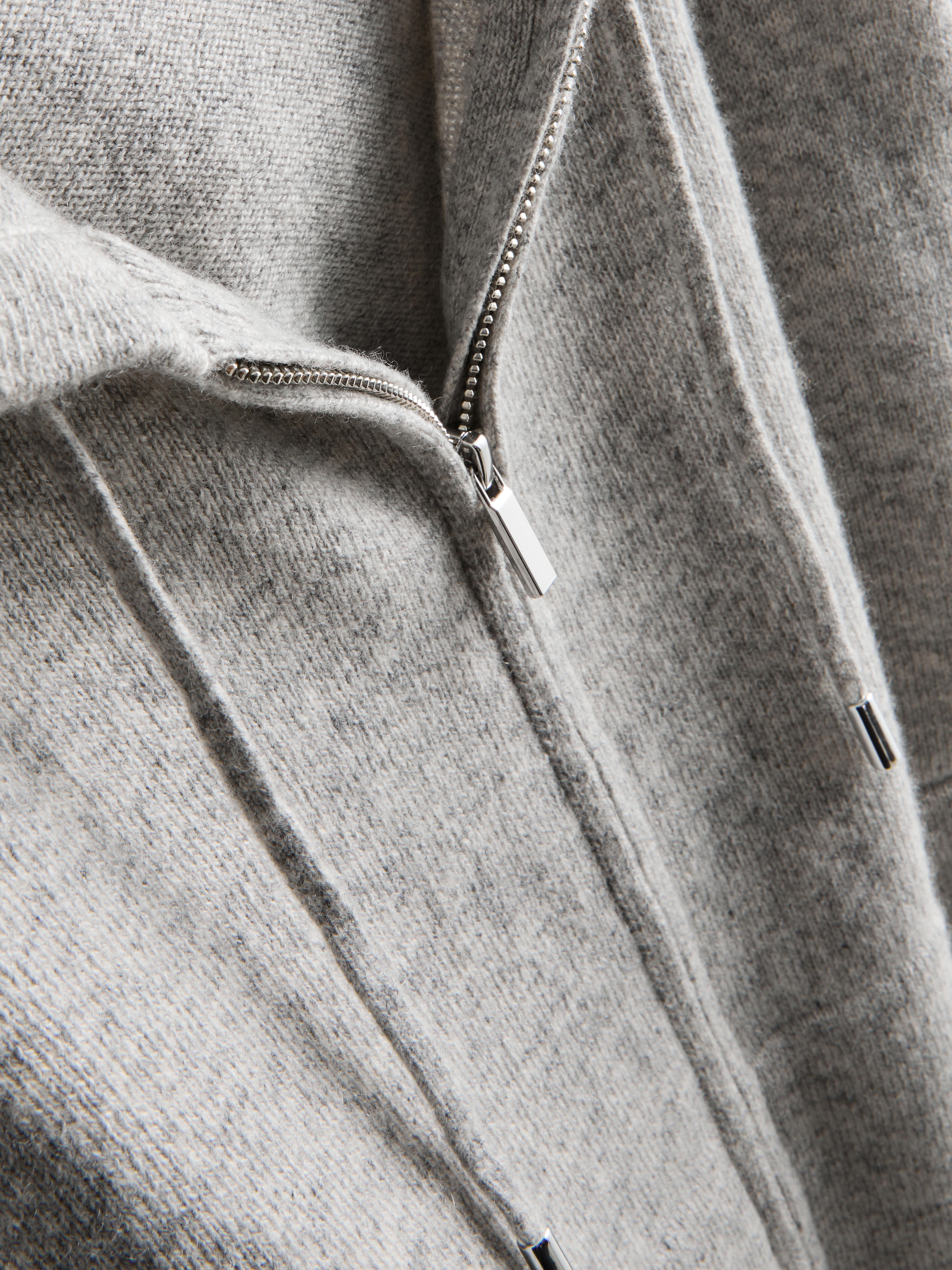 The Edit Wool Blend Zip Through Hoodie