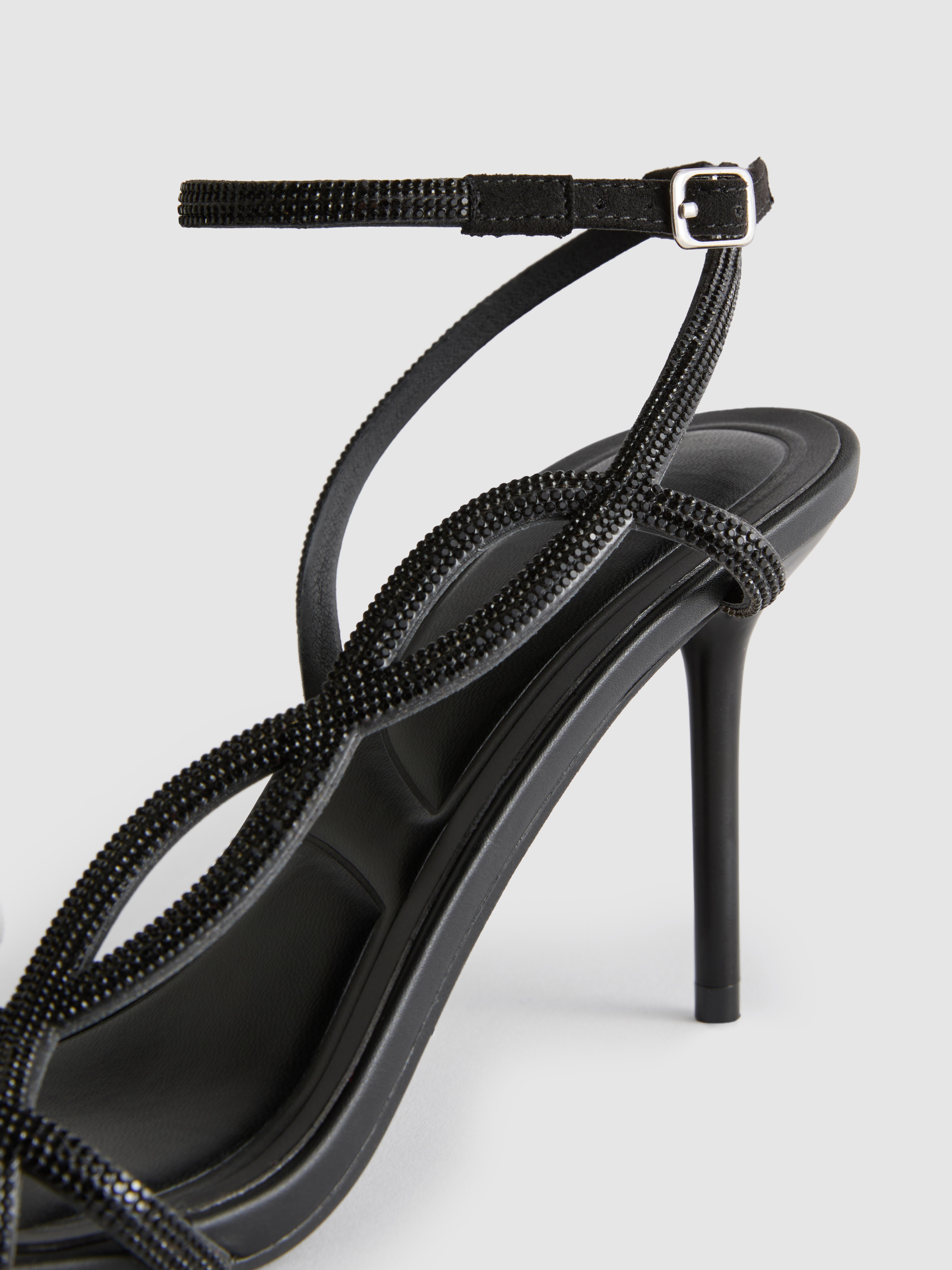 Rhinestone Strap Stiletto Sandals