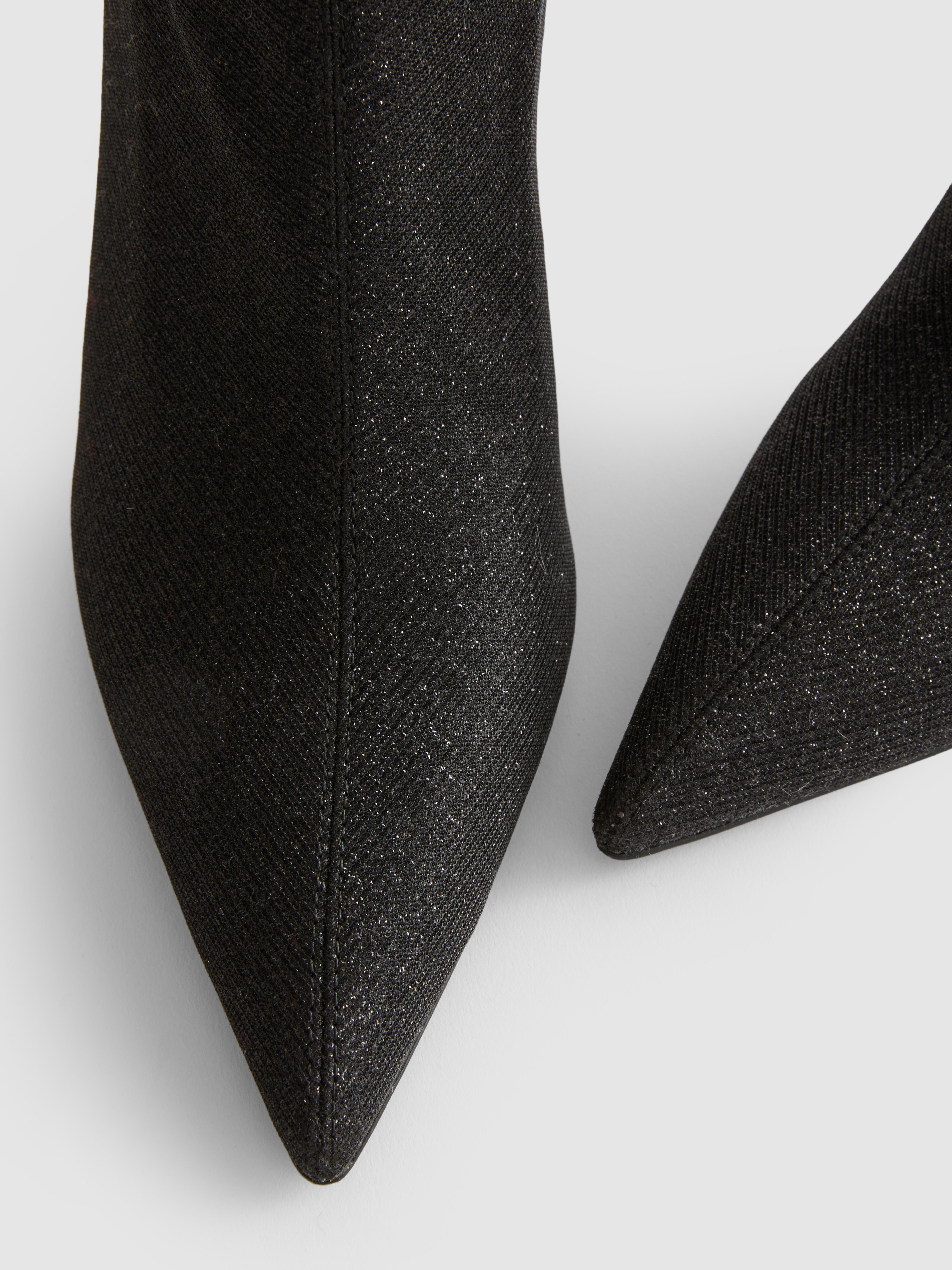 Pointed Glitter Ankle Boots