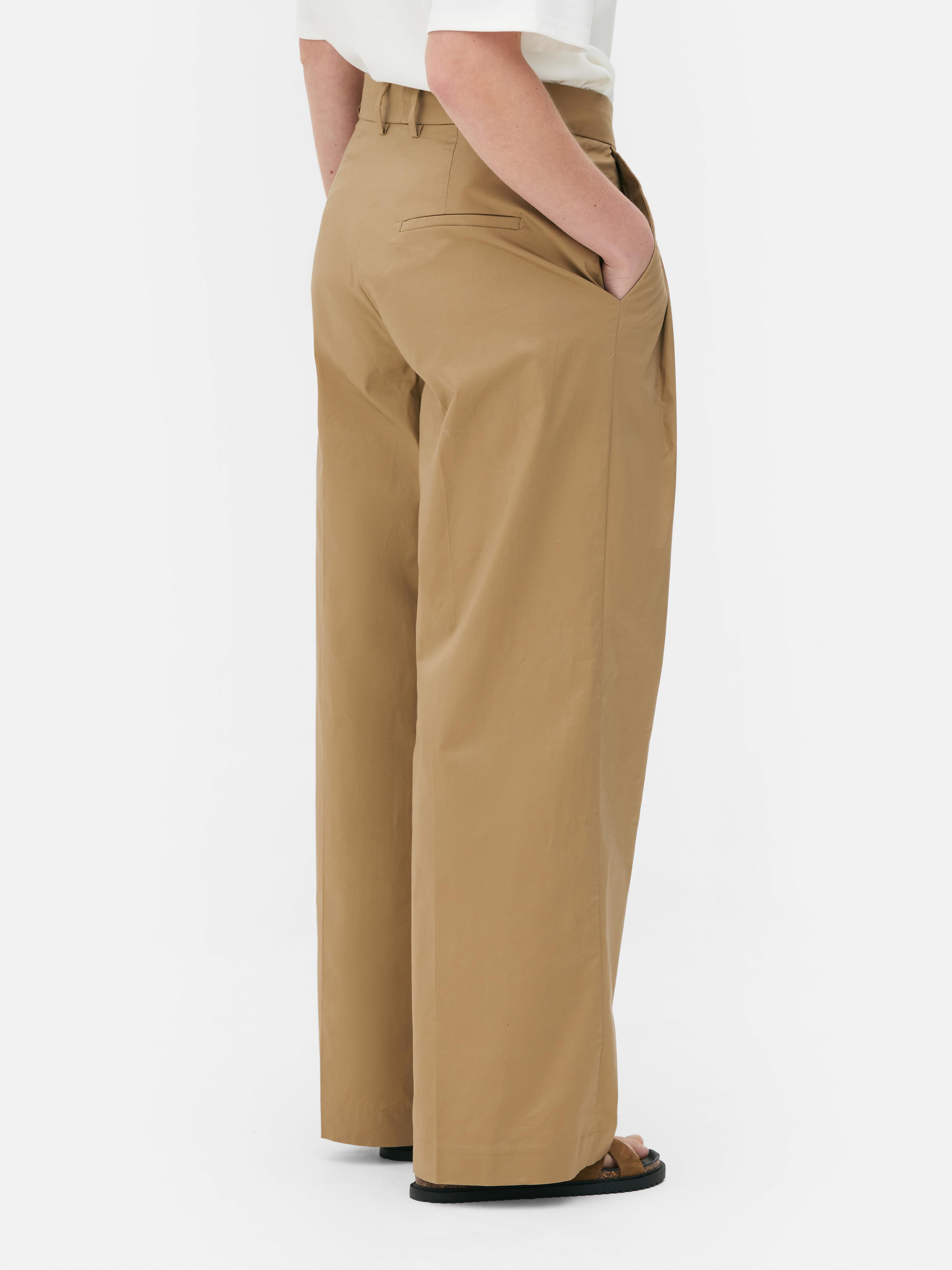 The Edit Wide Leg Poplin Pants